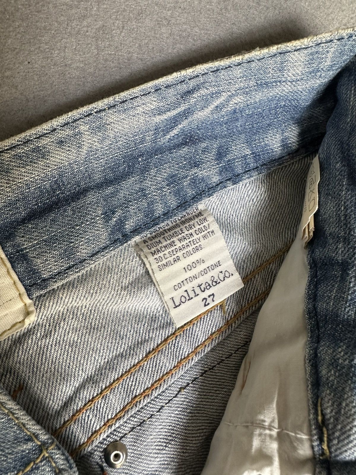 Japanese Brand FLARE Lolita Claw Marks Distressed Denim Size US 29 - 22 Thumbnail
