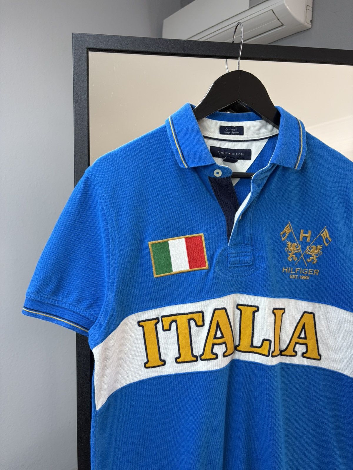 Polo Ralph Lauren Italia Polo Tee Blue 🇮🇹 Vintage Style Big Logo Flag y2k Rugby Size US M / EU 48-50 / 2 - 5 Thumbnail