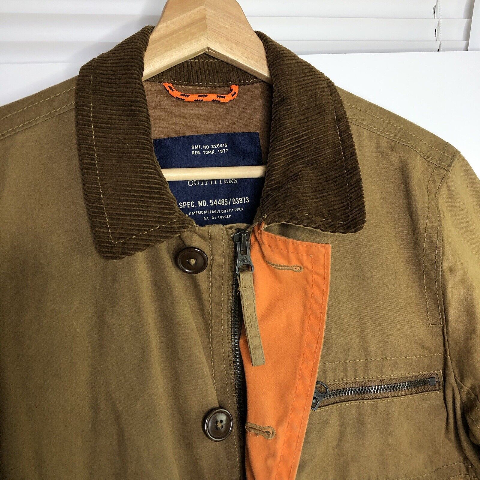 American Eagle Outfitters AEO Jacket Men S/P Chore Barn Coat Tan Corduroy Full Zip Vtg Size US S / EU 44-46 / 1 - 6 Thumbnail