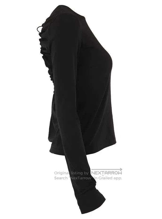 Maison Margiela Black Open-Back Long Sleeve Top. Size XS / US 0-2 / IT 36-38 - 3 Thumbnail