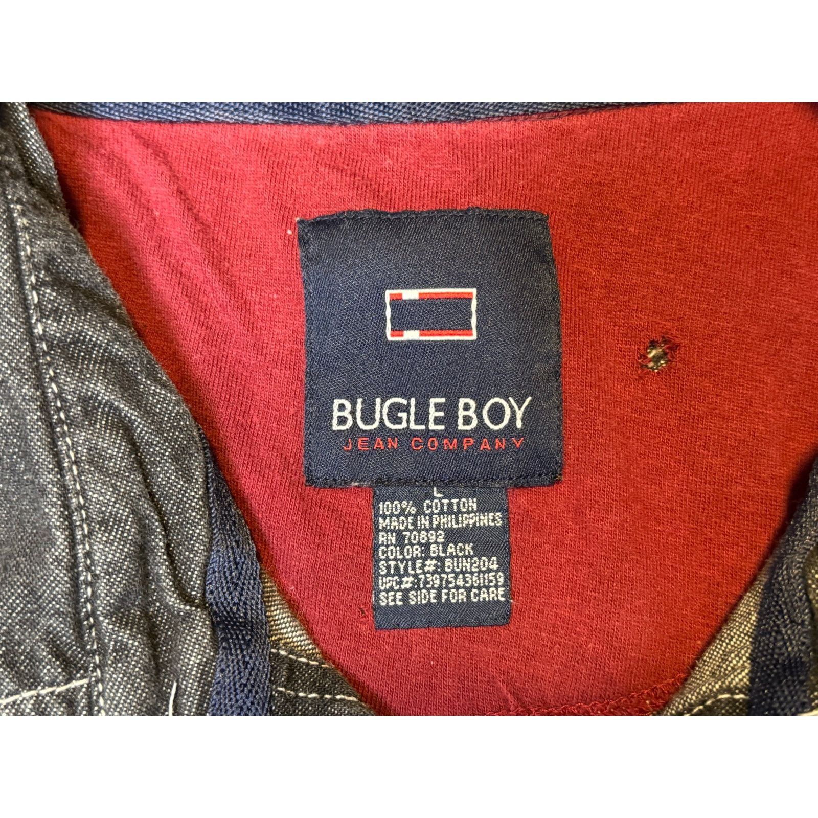 Bugle Boy × Vintage Vintage Bugle Boy Jean Company Button Up Denim Shirt Large Size US L / EU 52-54 / 3 - 3 Thumbnail