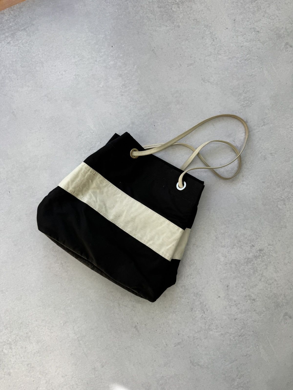 Prada Prada Nylon Totes Bag Black And White Lampo Furniture Size ONE SIZE - 7 Thumbnail
