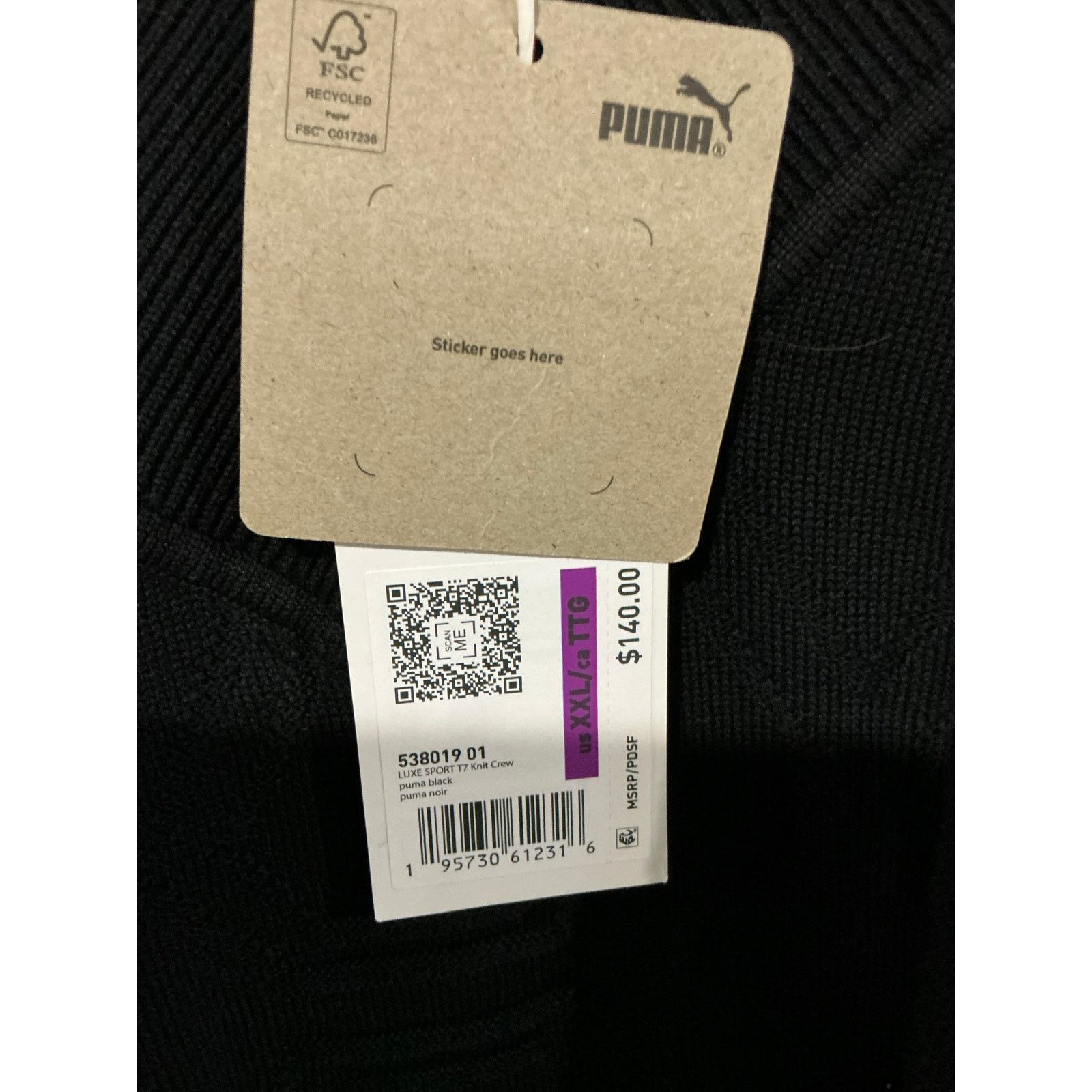 Puma PUMA LUXE SPORT T7 KNIT CREW PUMA BLACK Size 2XL Size XXL / US 16-18 / IT 52-54 - 1 Thumbnail