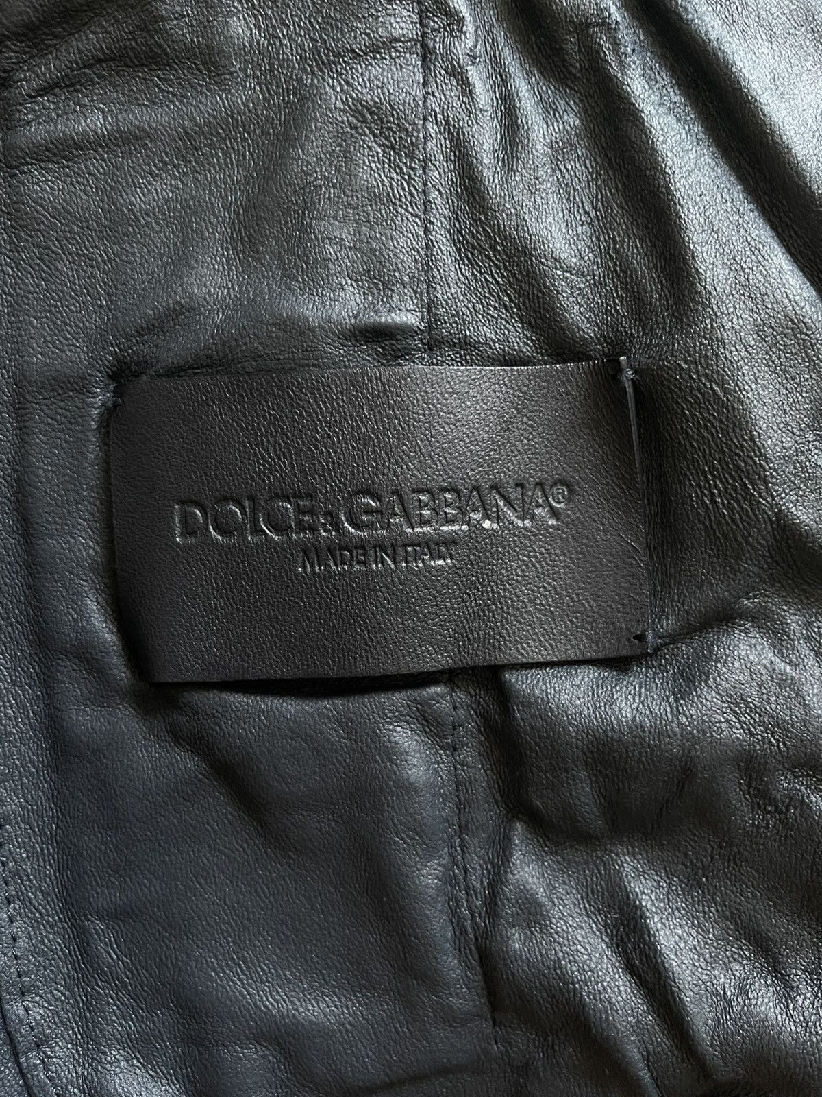 Dolce & Gabbana Dolce & Gabbana Navy Leather Bomber Jacket Size US S / EU 44-46 / 1 - 13 Thumbnail