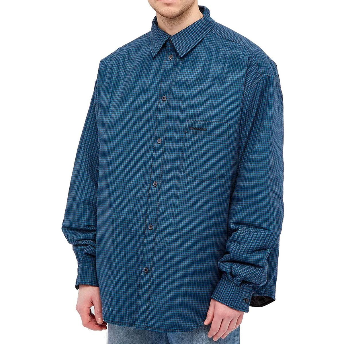 BALENCIAGA MICRO CHECK PADDED OVERSHIRT JACKET