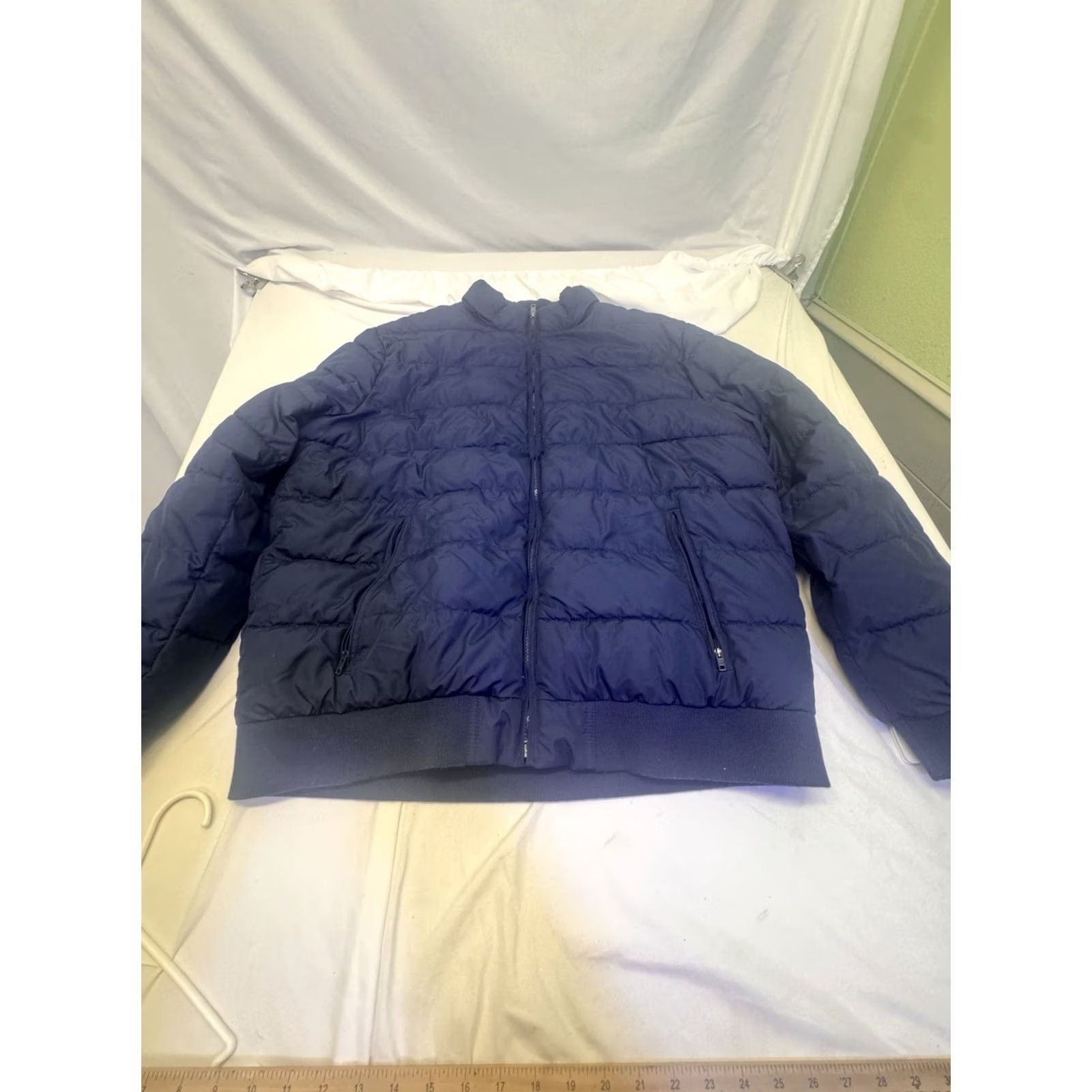 Gap GAP Puffer Jacket Women XL Navy Blue Mid-Length Full Zip Zip Pockets Nylon Primaloft Wind-Resistant Quilted Solid Long Sleeve Regular Jacket Size XL / US 12-14 / IT 48-50 - 3 Thumbnail