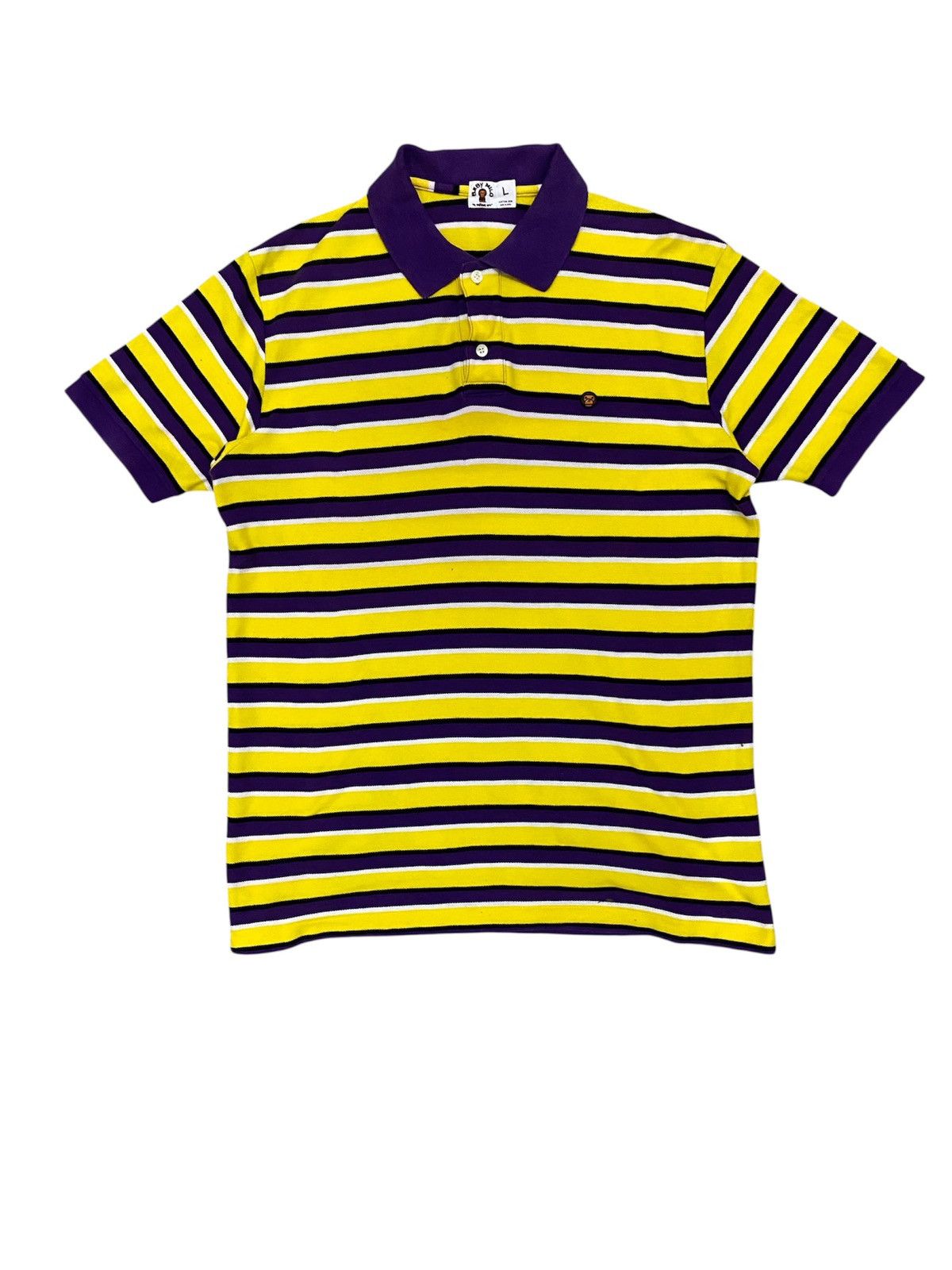 Bape 2008 Bape Milo stripe polo Size US L / EU 52-54 / 3 - 1 Thumbnail