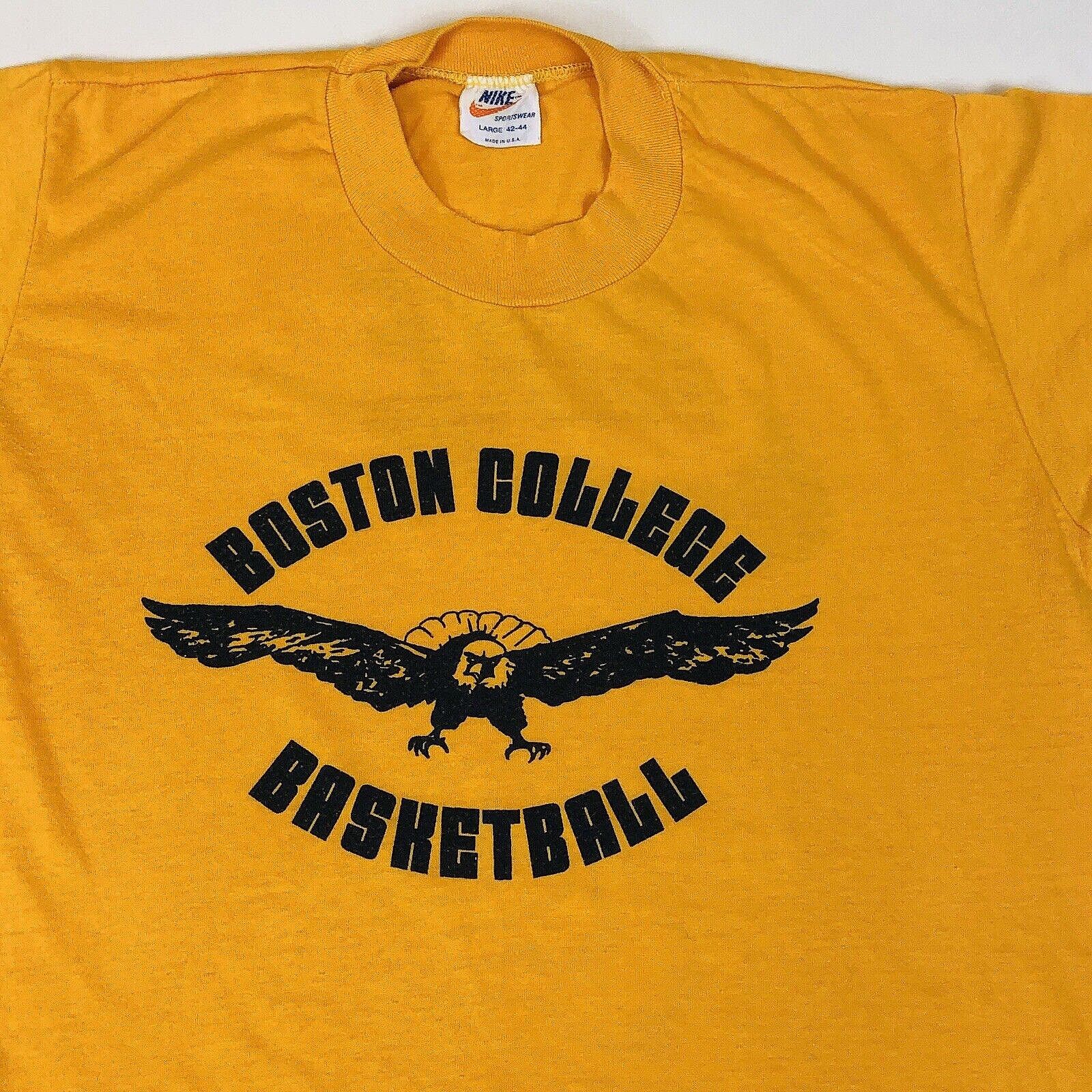 Nike × Vintage Vintage Nike 70s Orange Tag Boston College Basketball Shirt Size US L / EU 52-54 / 3 - 4 Thumbnail