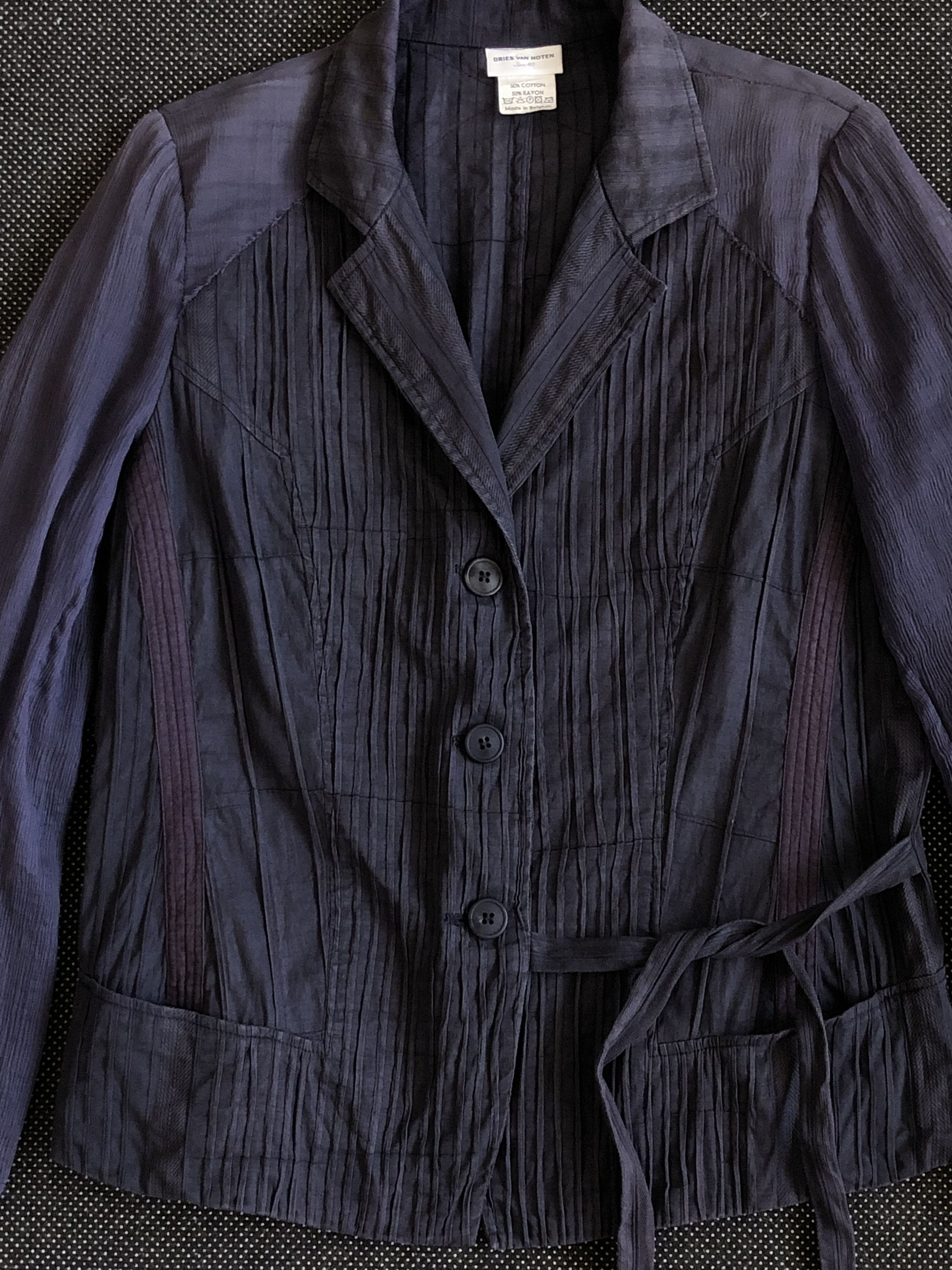 Dries Van Noten RARE🔥VINTAGE DVN DOUBLE SLEEVES TISSUED RAYON BLEND JACKET Size S / US 4 / IT 40 - 6 Thumbnail
