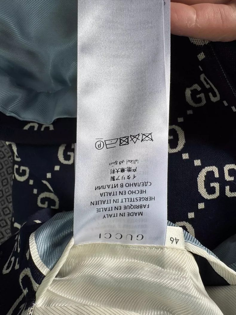 Gucci Gucci Full-print logo jacquad single-breasted long-sleeved Size 46R - 5 Thumbnail