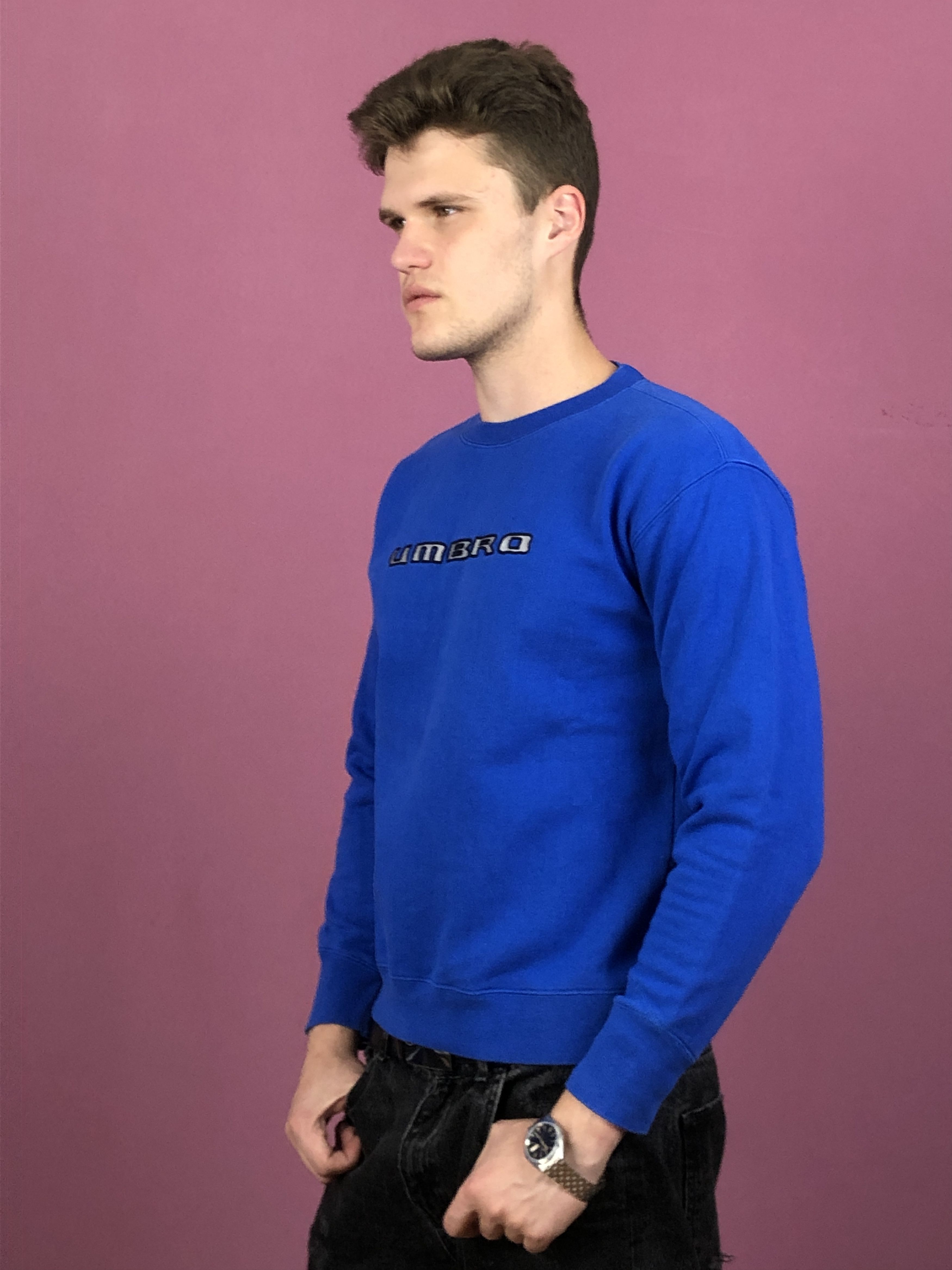 Umbro × Vintage Umbro Vintage Men's Sweatshirt - S Blue Size US S / EU 44-46 / 1 - 2 Thumbnail