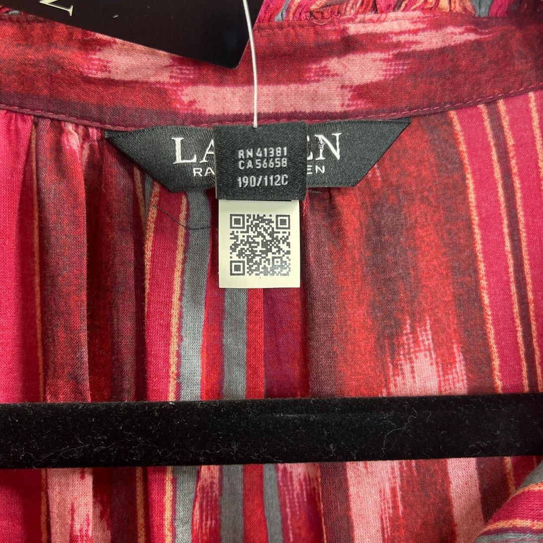 Lauren Ralph Lauren Lauren Ralph Lauren Geo-Stripe Belted Cotton Voile Dress Size XL / US 12-14 / IT 48-50 - 9 Thumbnail
