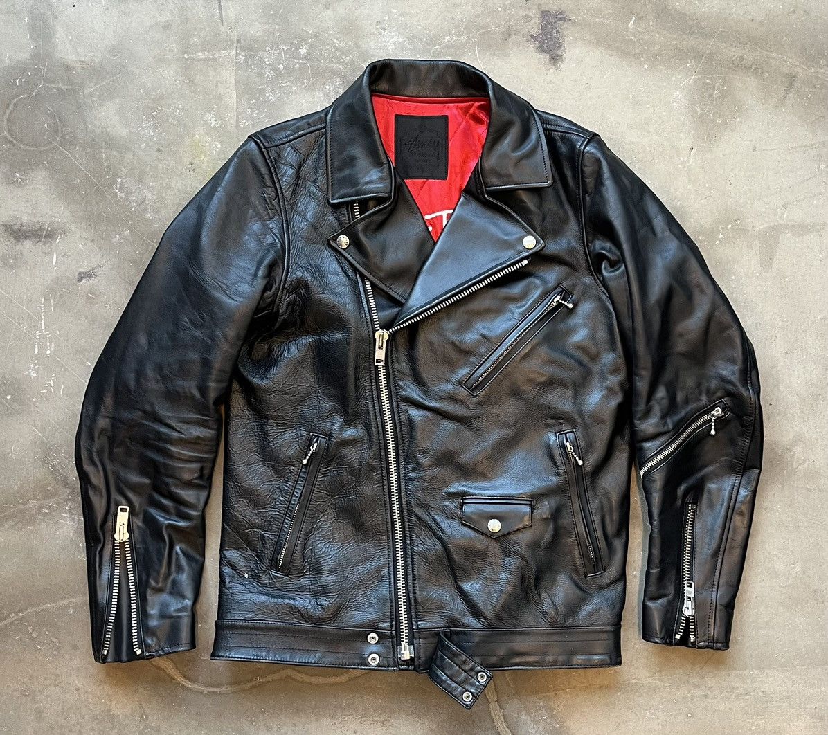 Stussy Stussy Leather Biker Jacket 15th Anniversary Japan Exclusive Size US S / EU 44-46 / 1 - 1 Thumbnail