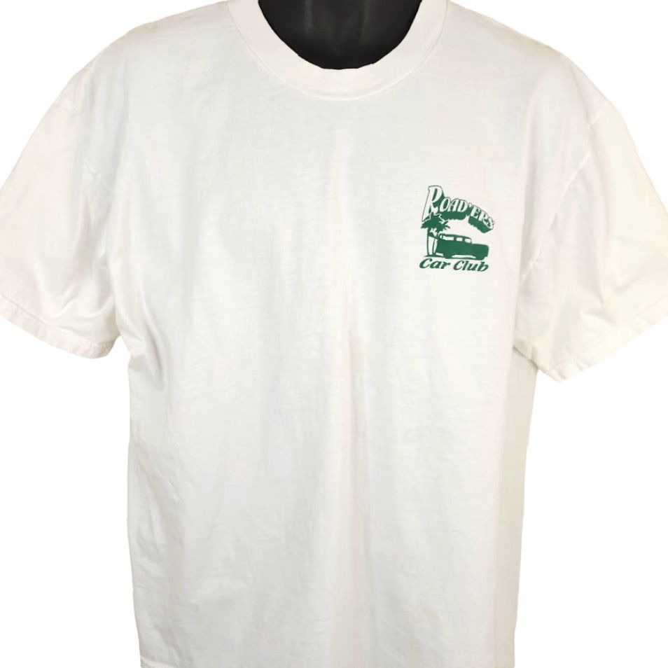 Hanes VINTAGE Hanes Roaders Car Club T Shirt Mens XL White Y2K Classic Woody Wagon Size US XL / EU 56 / 4 - 2 Thumbnail