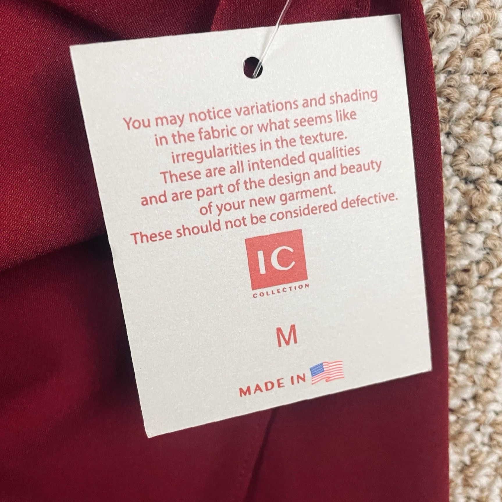 Vintage IC by Connie K Blouse Women M Red Tunic Round Neck Long Sleeve High-Low Hem NWT Jersey Drapey VINTAGE? (No) E320 Size M / US 6-8 / IT 42-44 - 5 Thumbnail