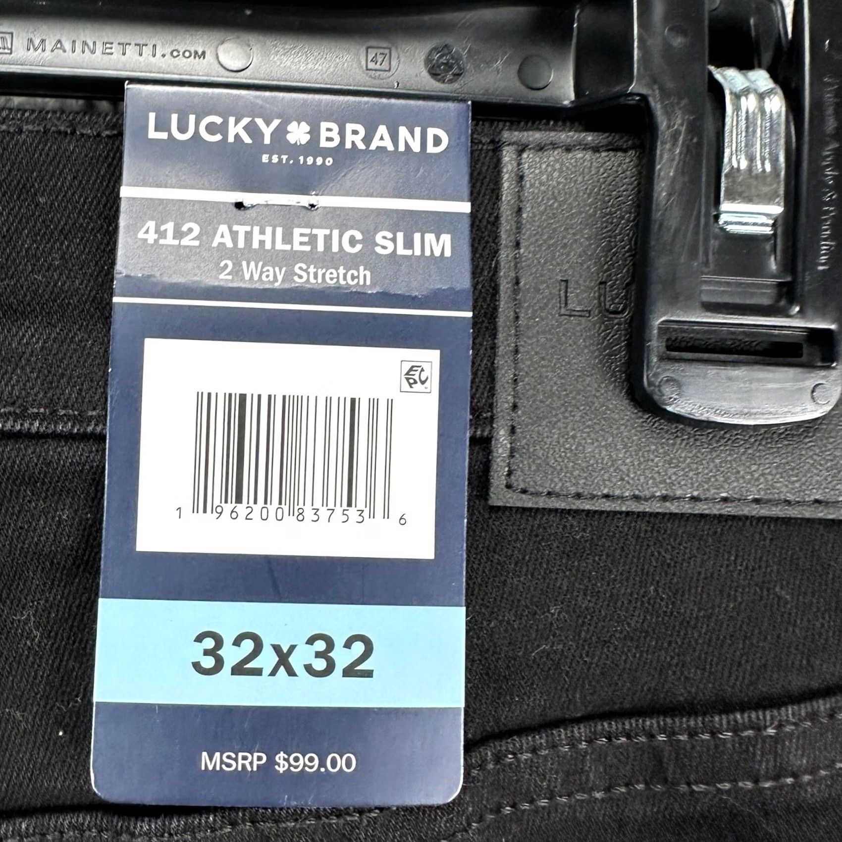 Lucky Brand Lucky Brand 412 Mens Slim Jeans 32X32 Black Denim 2 Way Stretch NEW Size US 32 / EU 48 - 2 Thumbnail
