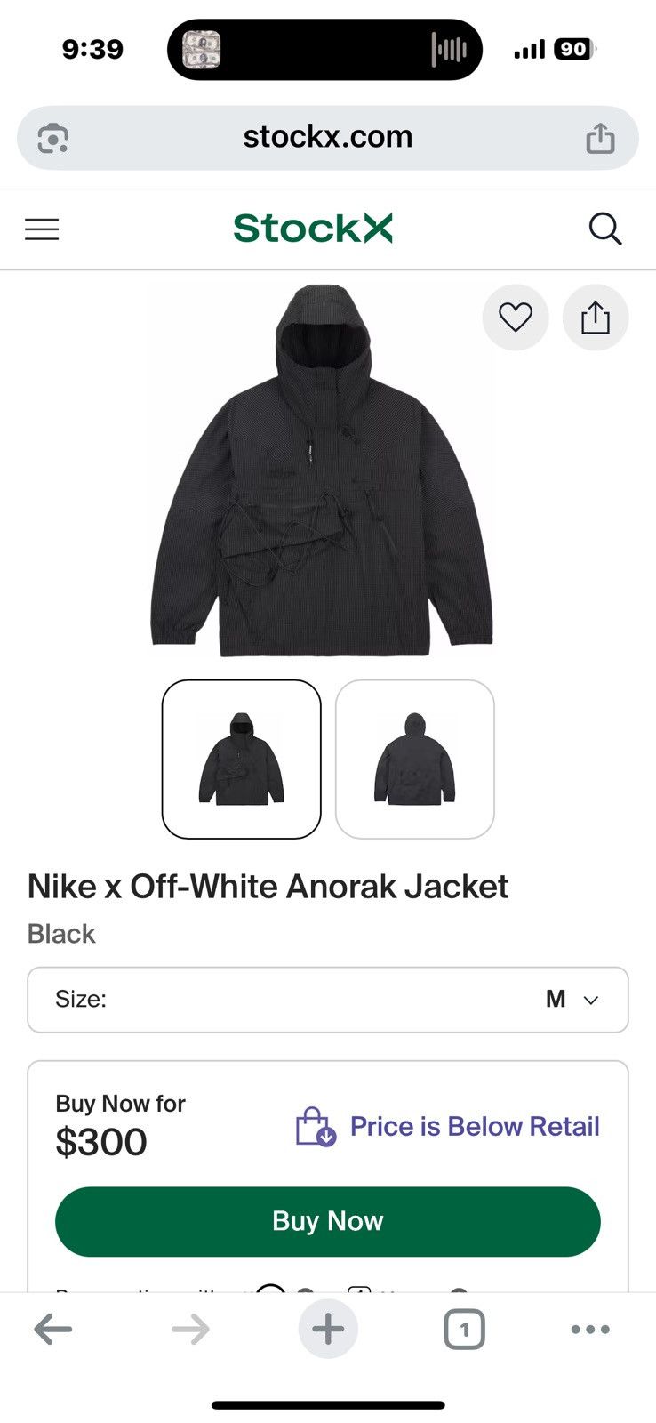 Off White-Nike black anorak coat