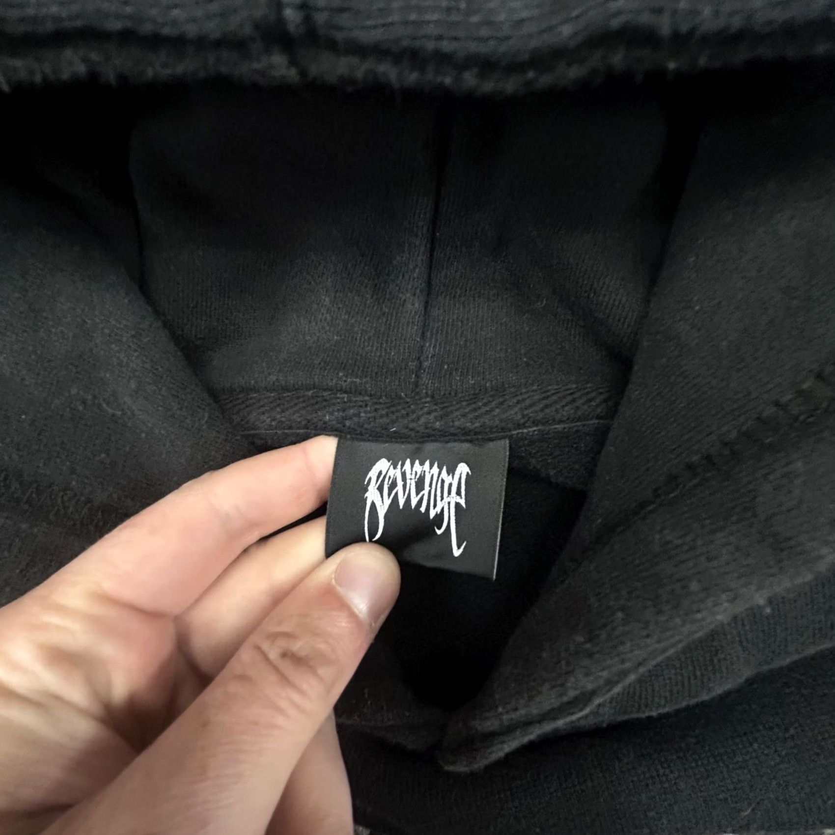 Revenge Revenge Hoodie Mens M Black Graphic Print Front Back Punk Anarchy Logo 90s Streetwear Size US M / EU 48-50 / 2 - 5 Thumbnail