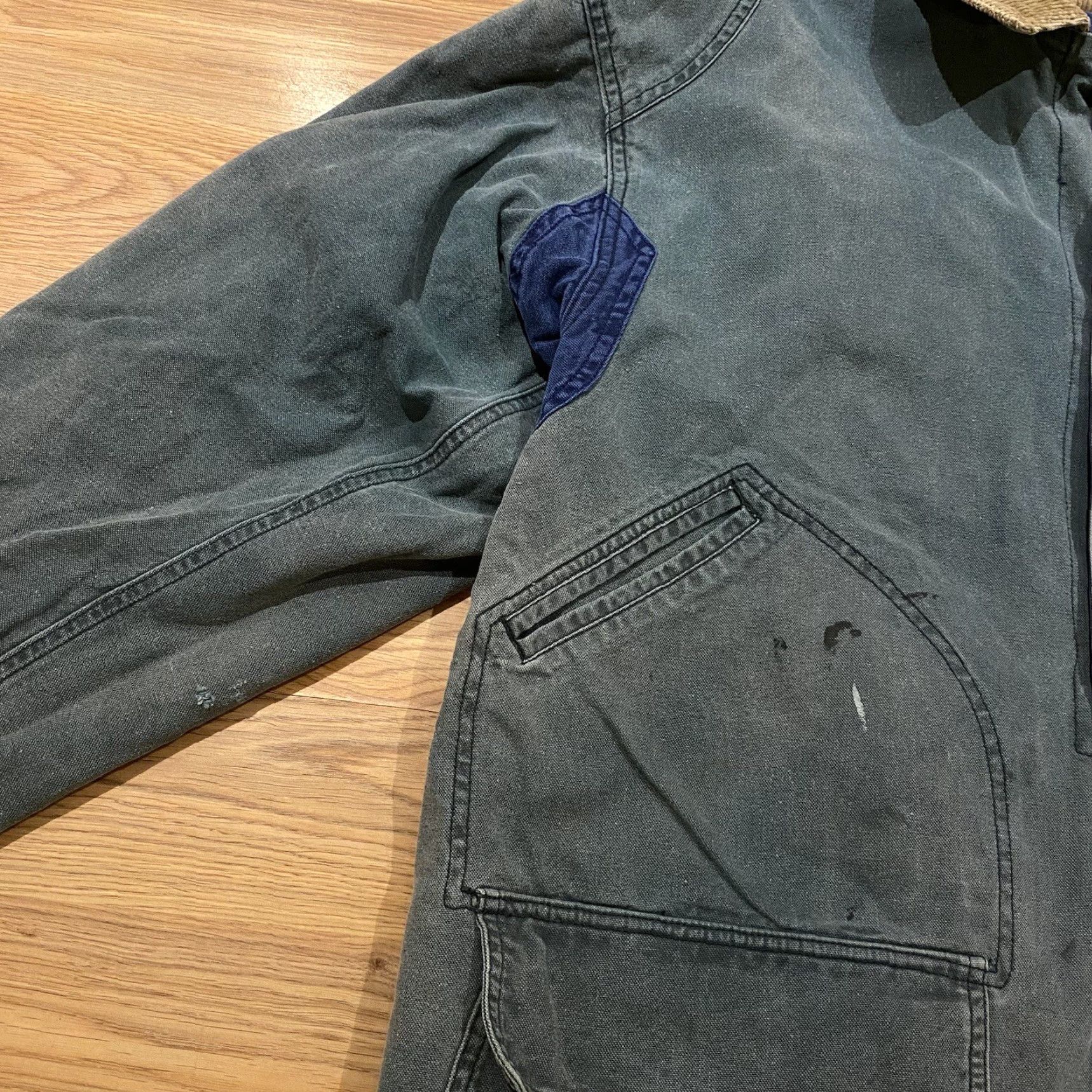 Carhartt VINTAGE Oakton Limited Reversible Barn Chore Jacket Carhartt Detroit Sun Faded L Denim Jacket Large BLUE OR GREEN 1980s Mens Size US L / EU 52-54 / 3 - 3 Thumbnail