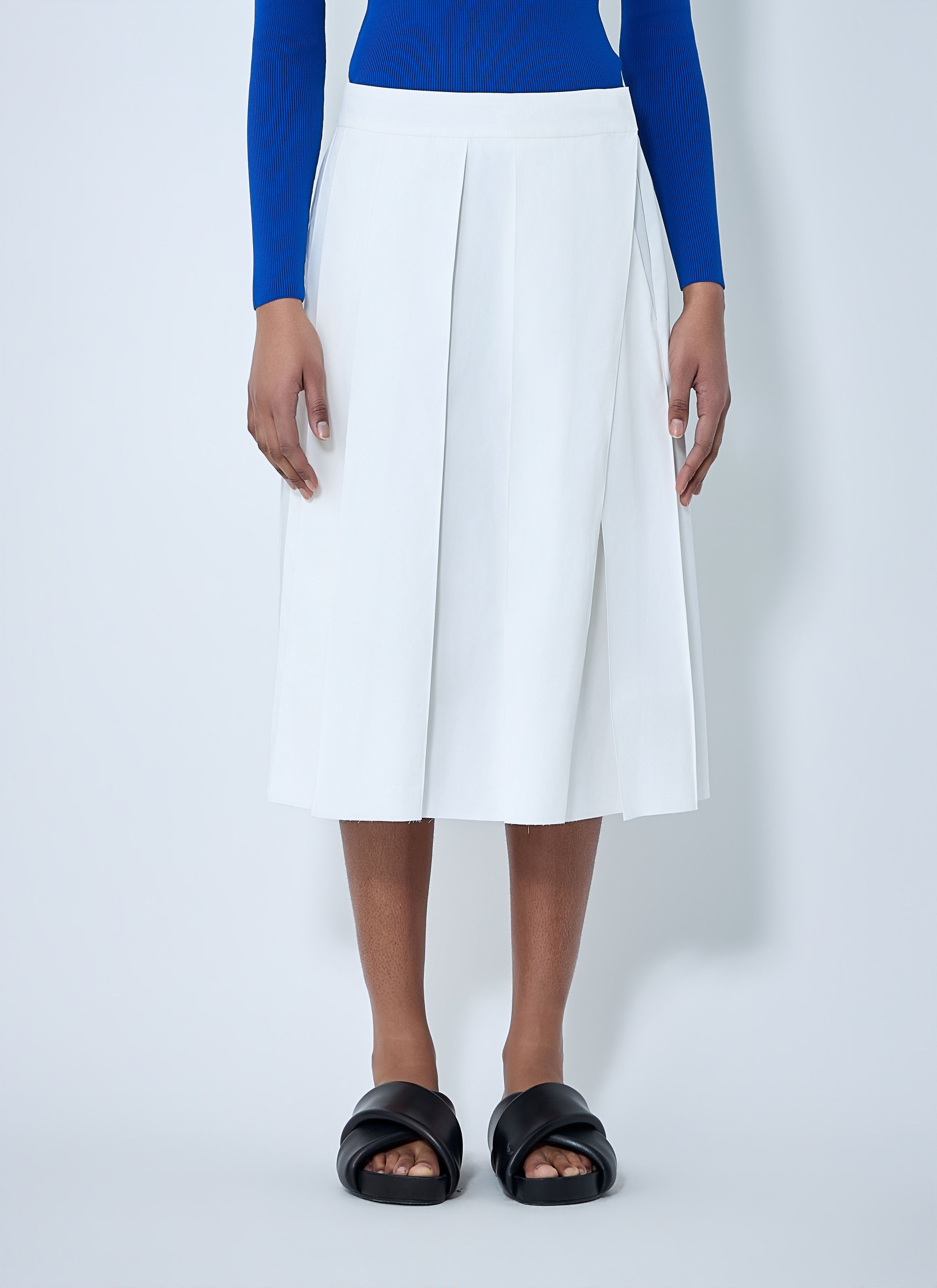 Jil Sander Pleated Midi Skirt Size 34" / US 12 / IT 48 - 1 Thumbnail