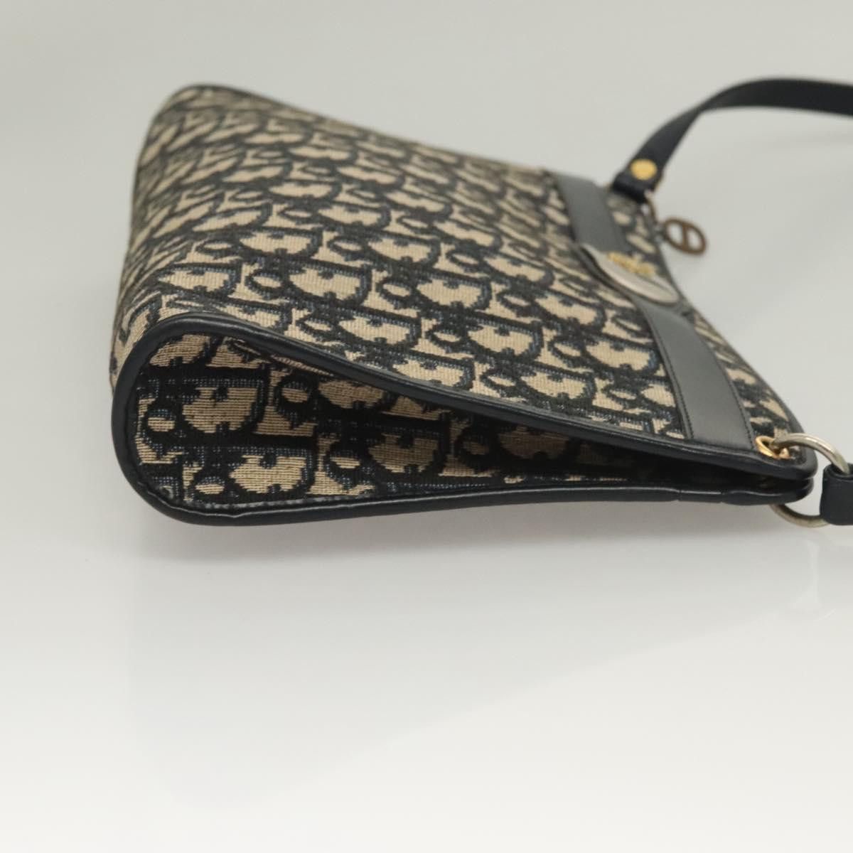 Dior DIOR Trotter Canvas Shoulder Bag Navy Gold Size ONE SIZE - 4 Thumbnail