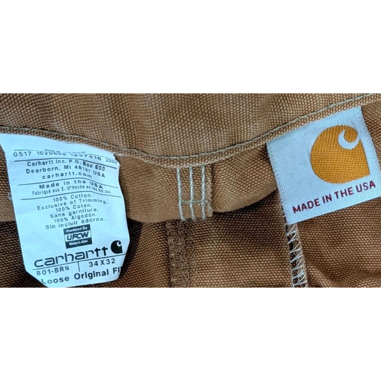 Carhartt VINTAGE Carhartt Double Knee Pants Brown Canvas Workwear 32x31 Made In USA Mens Helmet To Hardhat Size US 32 / EU 48 - 5 Thumbnail
