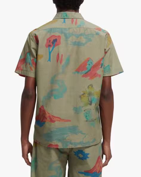 Scotch & Soda Printed Organic Cotton Short Sleeve Shirt Size US M / EU 48-50 / 2 - 3 Thumbnail