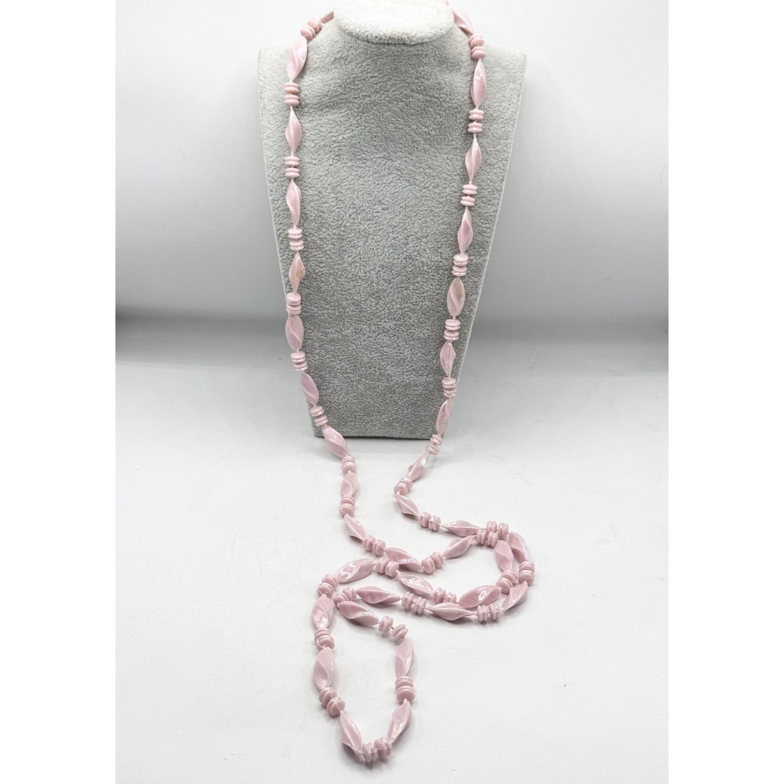 Vintage Vintage iridescent purple acrylic spiral beaded long necklac Size ONE SIZE - 1 Thumbnail