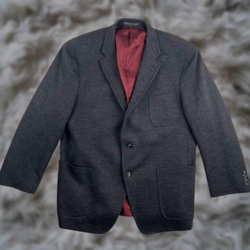 Vintage S. Cohen Men’s Blazer Jacket 100% Wool Charcoal Gray 46R Regular Mens Jacket Two Button Closure Double Vented Size 46R - 1 Thumbnail
