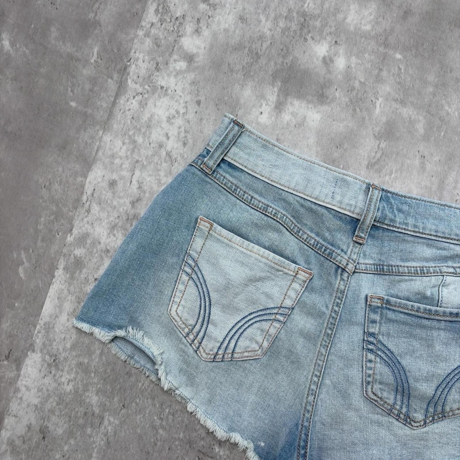 Other Y2K Hollister Surf Grunge Patchwork Mini Denim Shorts Size 25" / US 0 / IT 36 - 4 Thumbnail