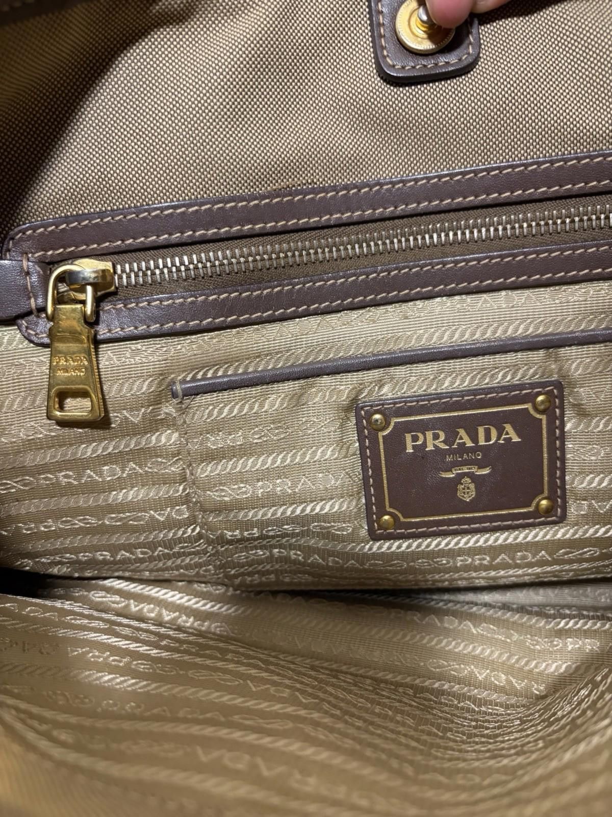 Prada Prada Jacquard Canvas Leather Rope Logo Hand Shoulder Bag Size ONE SIZE - 11 Thumbnail