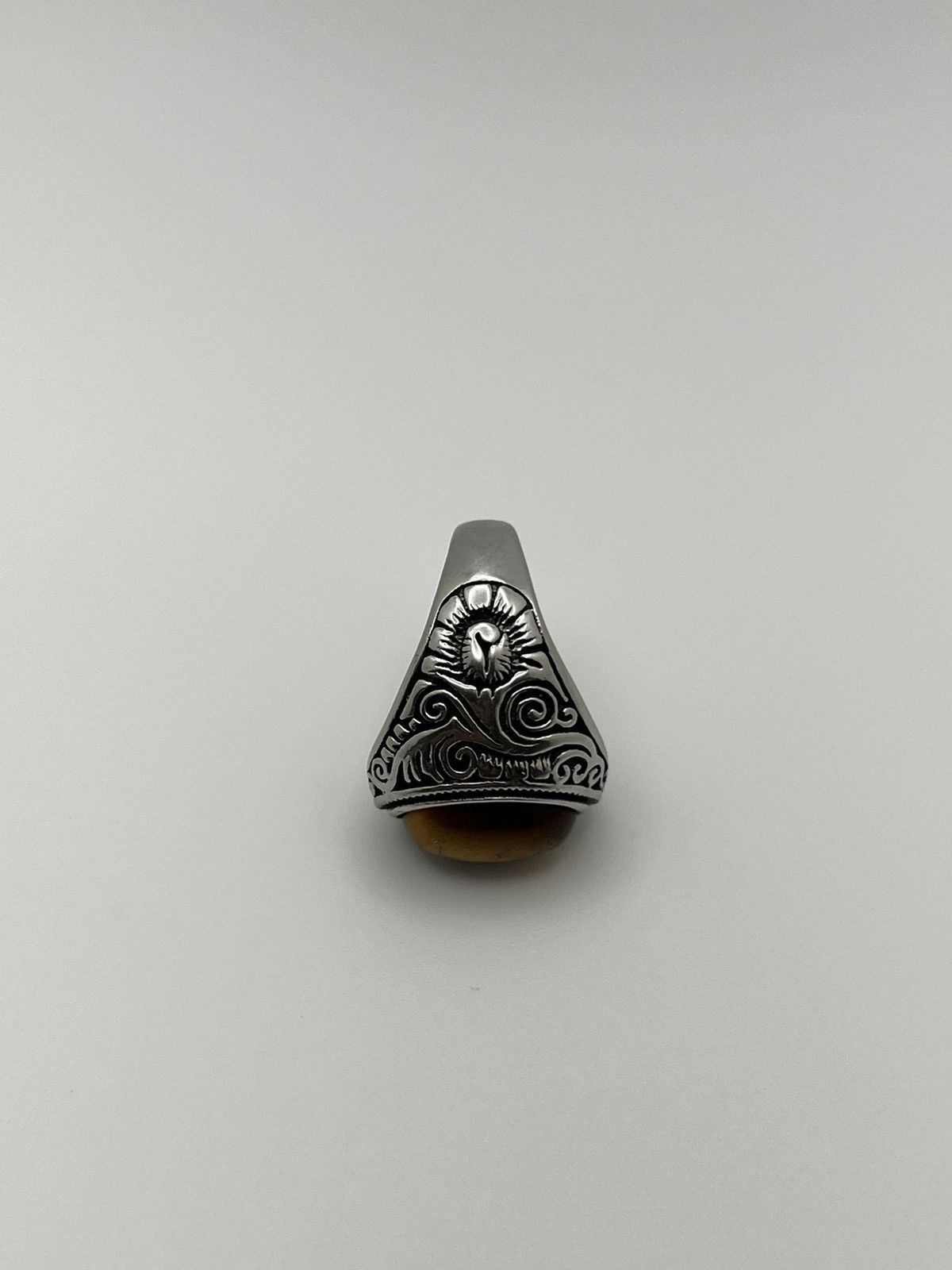 Vintage Stainless Steel Tigers Eye Ring Size ONE SIZE - 5 Thumbnail