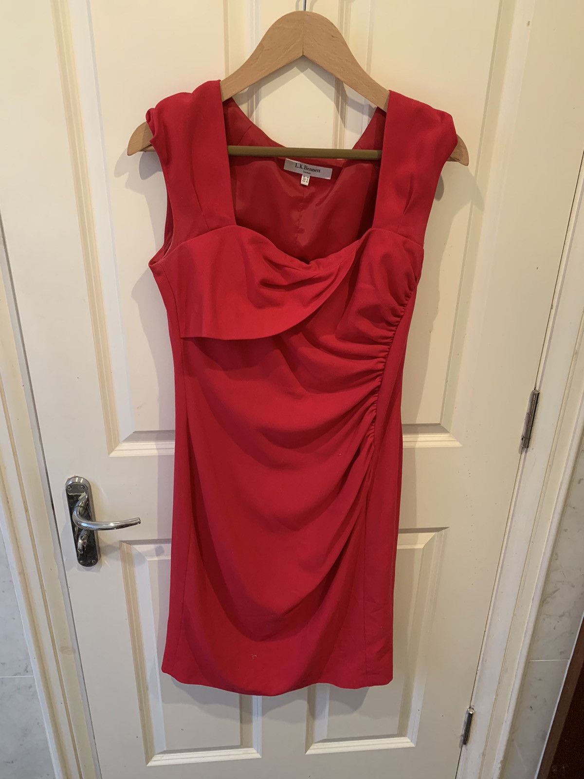 LK Bennett LK Bennett Red Mid-Length Dress Size L / US 10 / IT 46 - 2 Thumbnail
