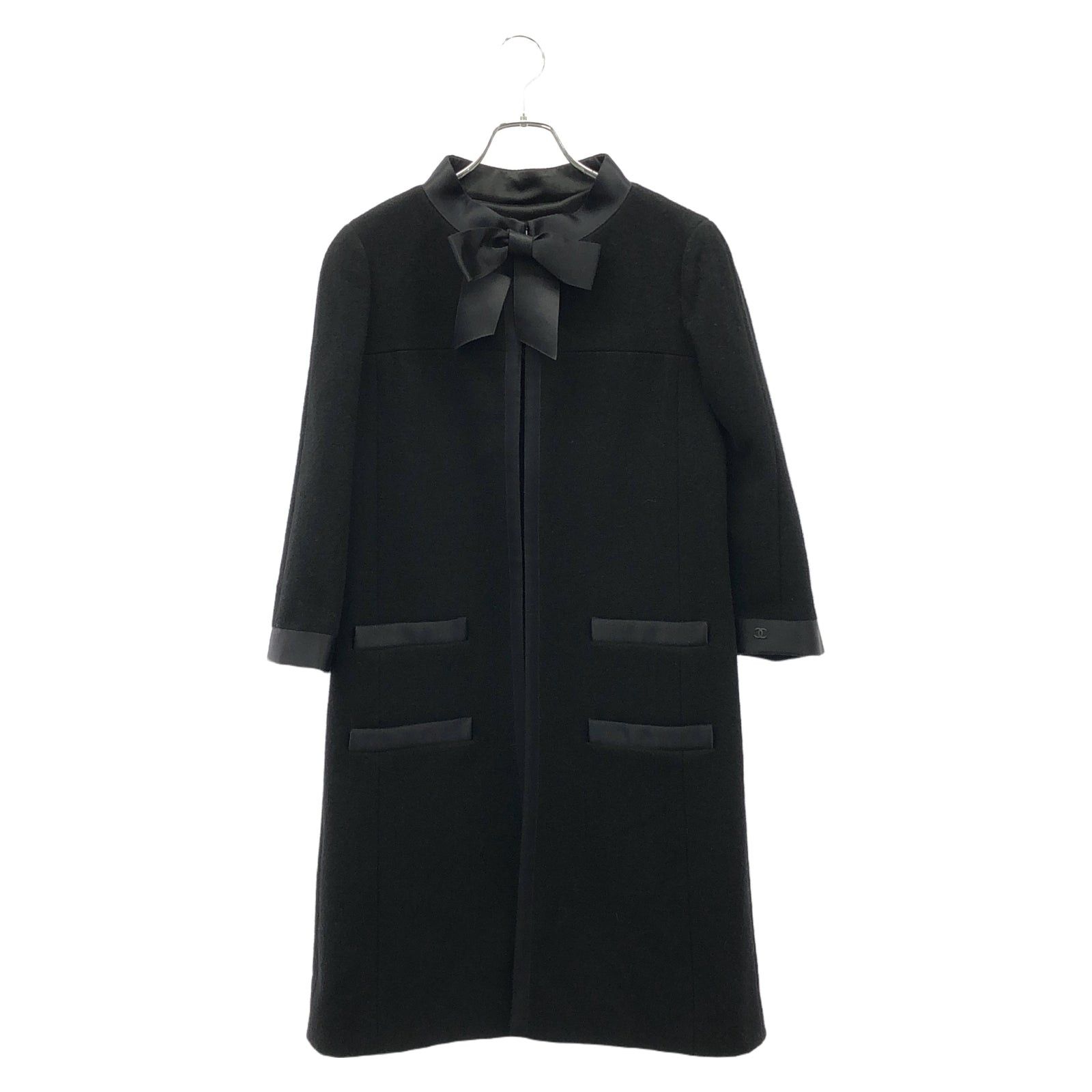 Chanel Chanel Coat Wool Black Size ONE SIZE - 1 Thumbnail