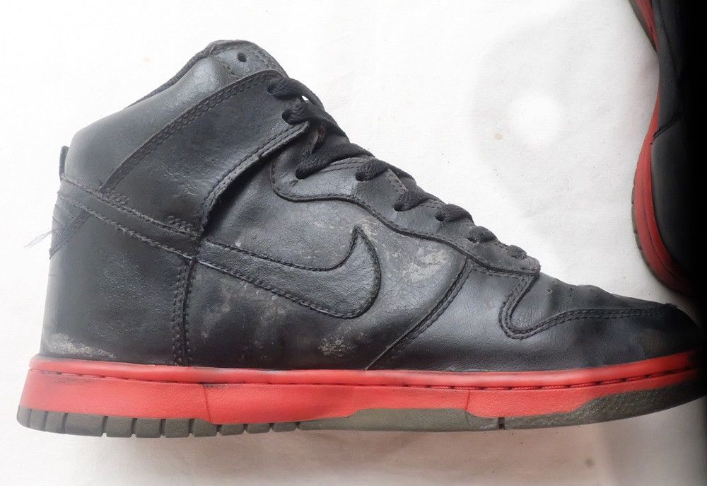 Nike Nike Dunk High - Black/Black/Hot Red Size US 8.5 / EU 41-42 - 4 Thumbnail