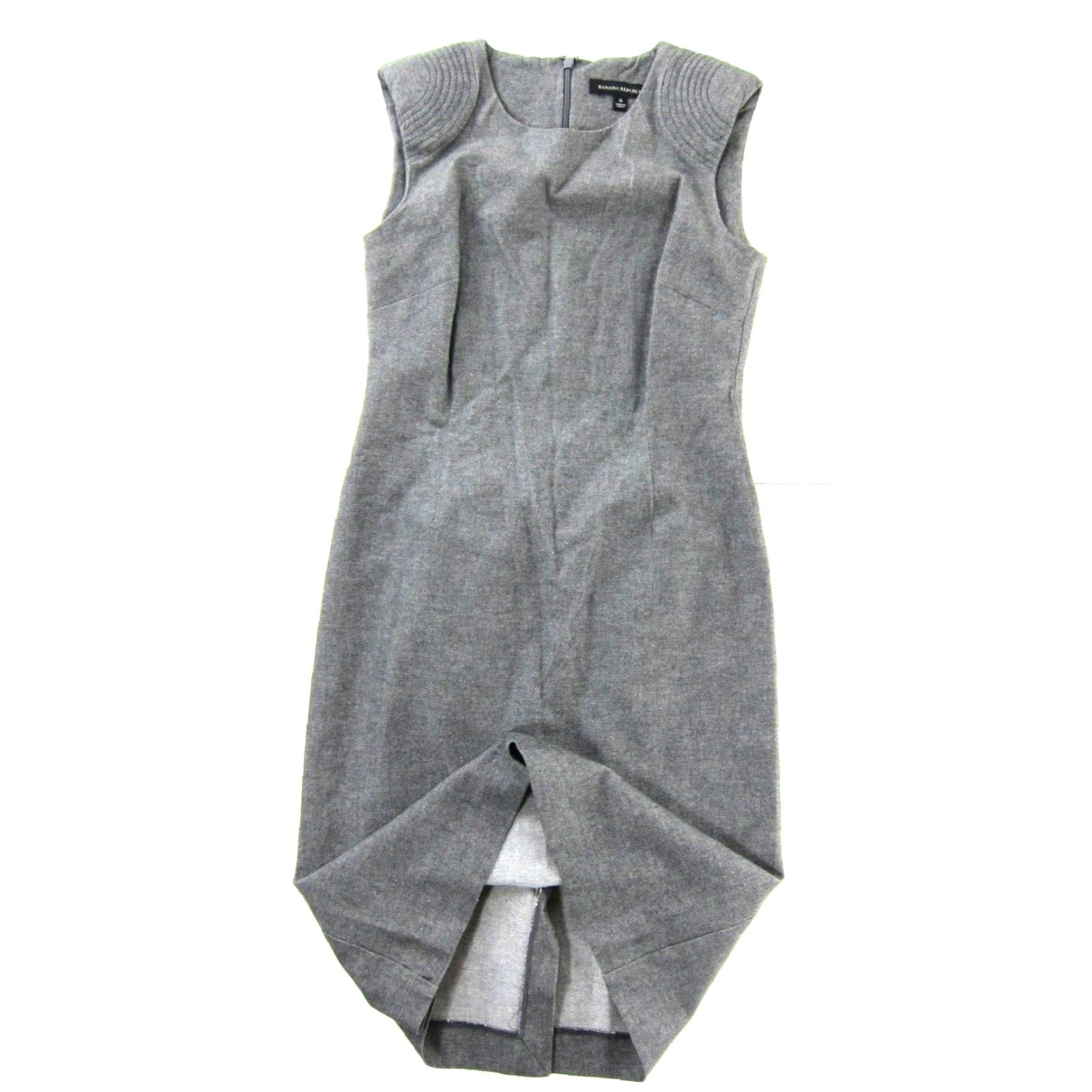 Banana Republic Banana Republic Grey Cotton Stretch Cap Sleeve Classic Work Sheath Dress Size 0 Size XS / US 0-2 / IT 36-38 - 6 Thumbnail