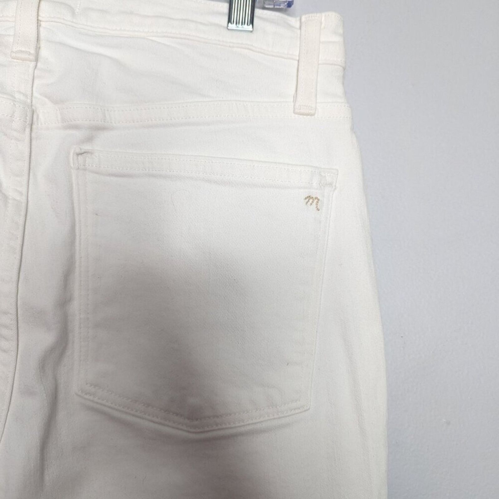 Madewell Madewell White Denim 9" High-Rise Skinny Jeans Pockets Size 30" / US 8 / IT 44 - 7 Thumbnail