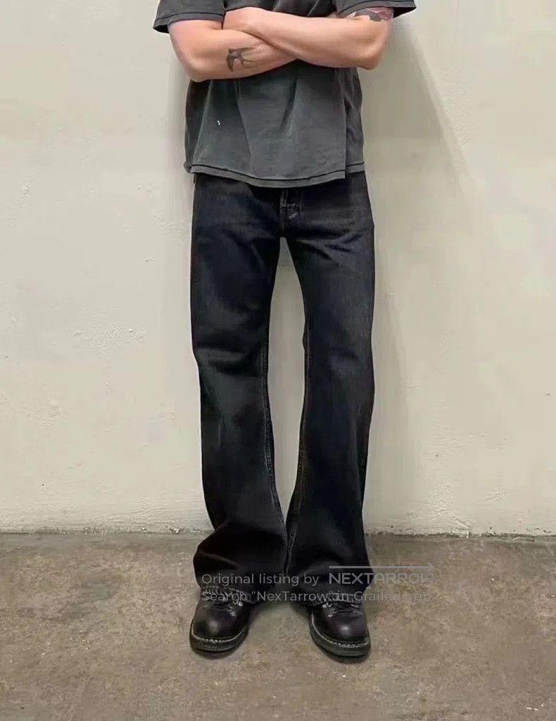 Acne Studios Acne Studios Washed Black Distressed Straight Bootcut Jean Size US 31 - 5 Thumbnail