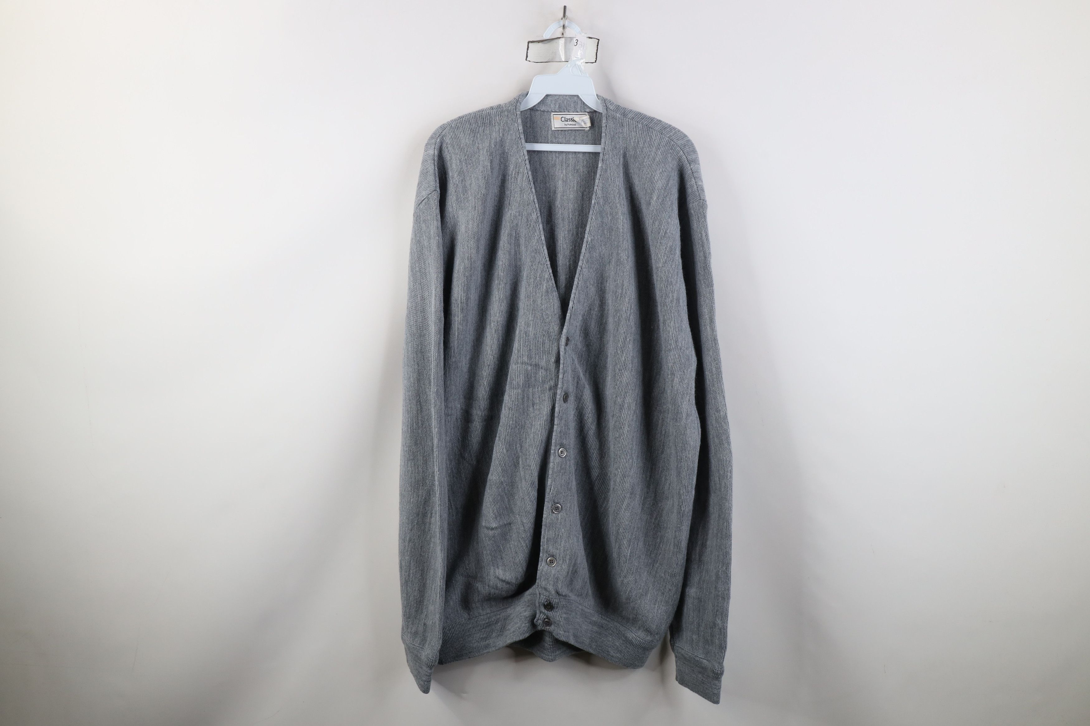 Vintage Vintage 70s Streetwear Cobain Knit Cardigan Sweater Gray USA Size US XXL / EU 58 / 5 - 1 Thumbnail