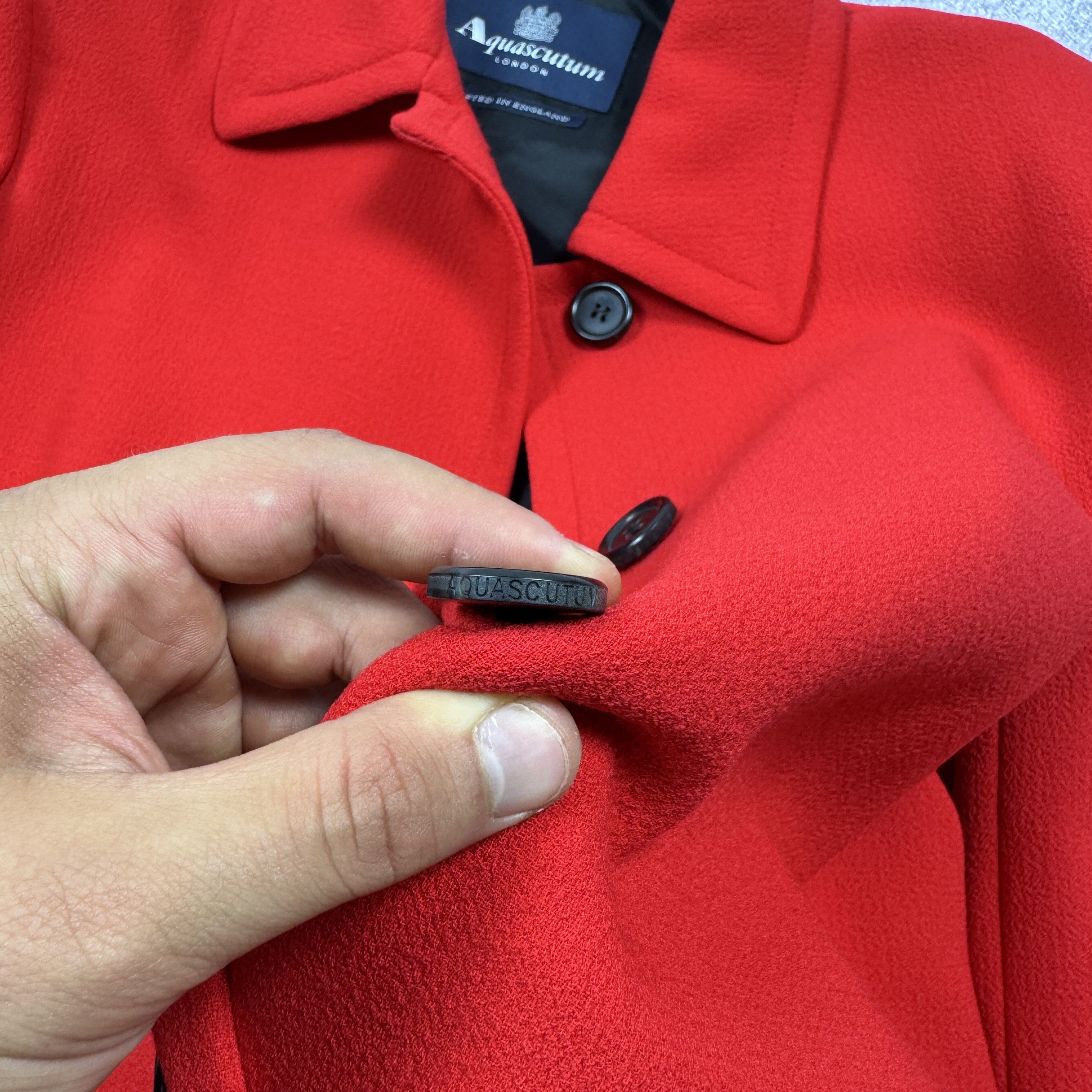 Aquascutum Aquascutum Wool Elastane Red Regular Coat Size 14 / M-L Size XL / US 12-14 / IT 48-50 - 12 Thumbnail