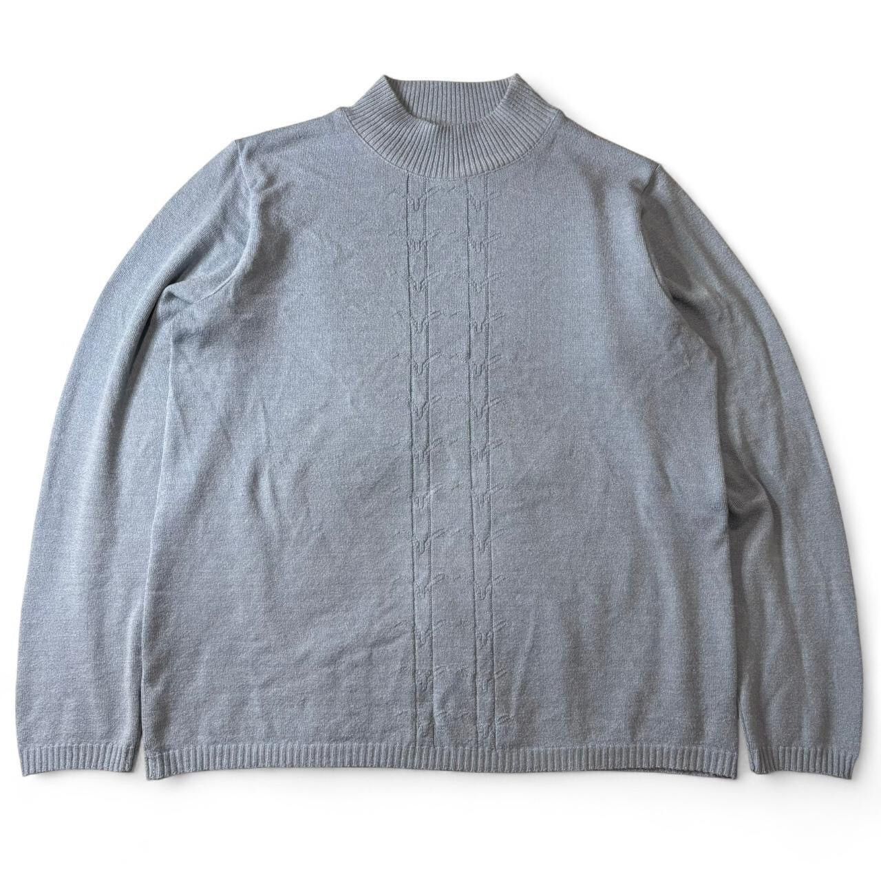 Vintage Vintage Light Blue Patterned Mockneck Knit Sweater - S Size US S / EU 44-46 / 1 - 1 Thumbnail