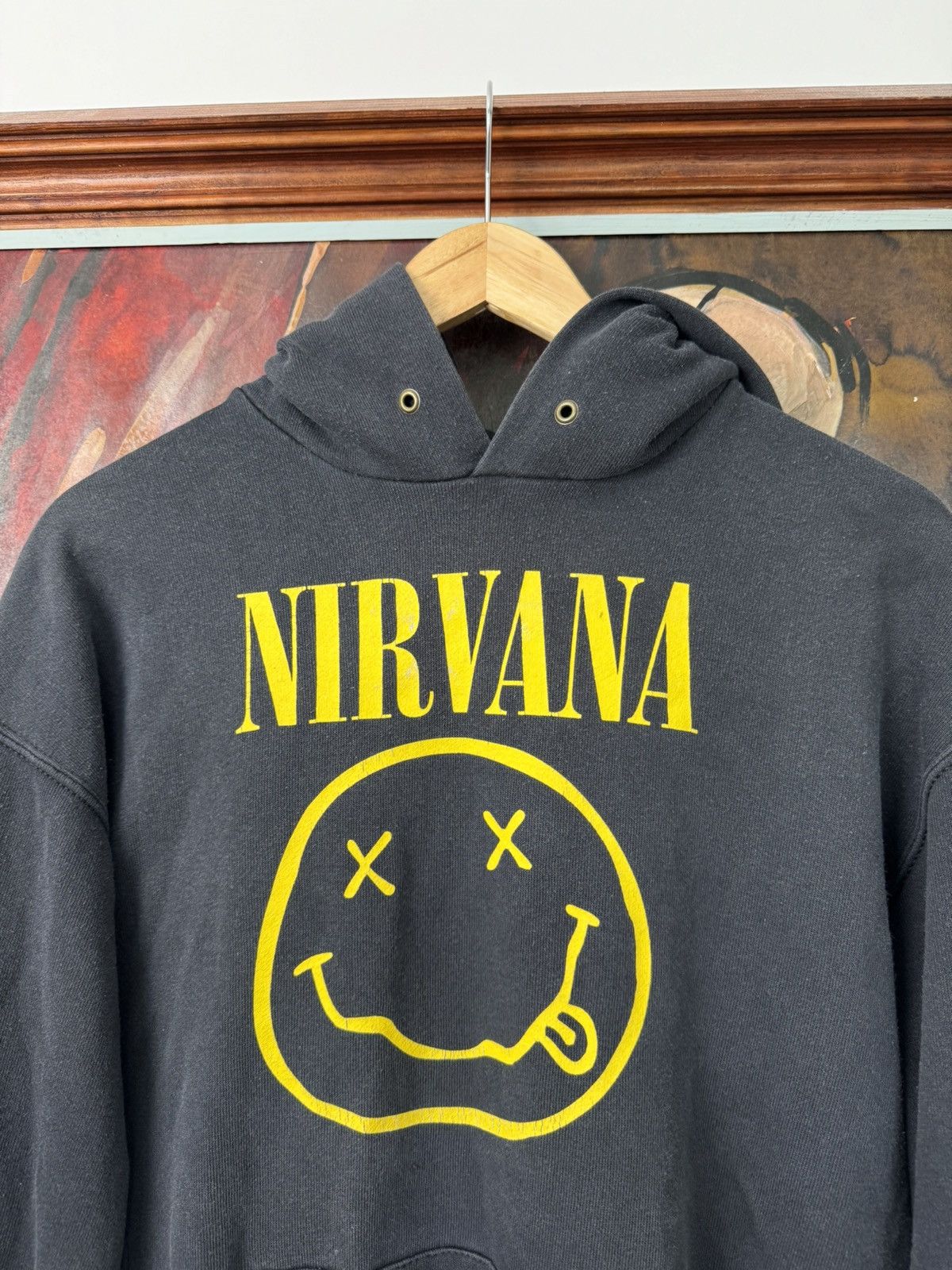 Band Tees Rare Vintage Nirvana Smiley Band Hoodie Washed Distressed Size US M / EU 48-50 / 2 - 2 Thumbnail