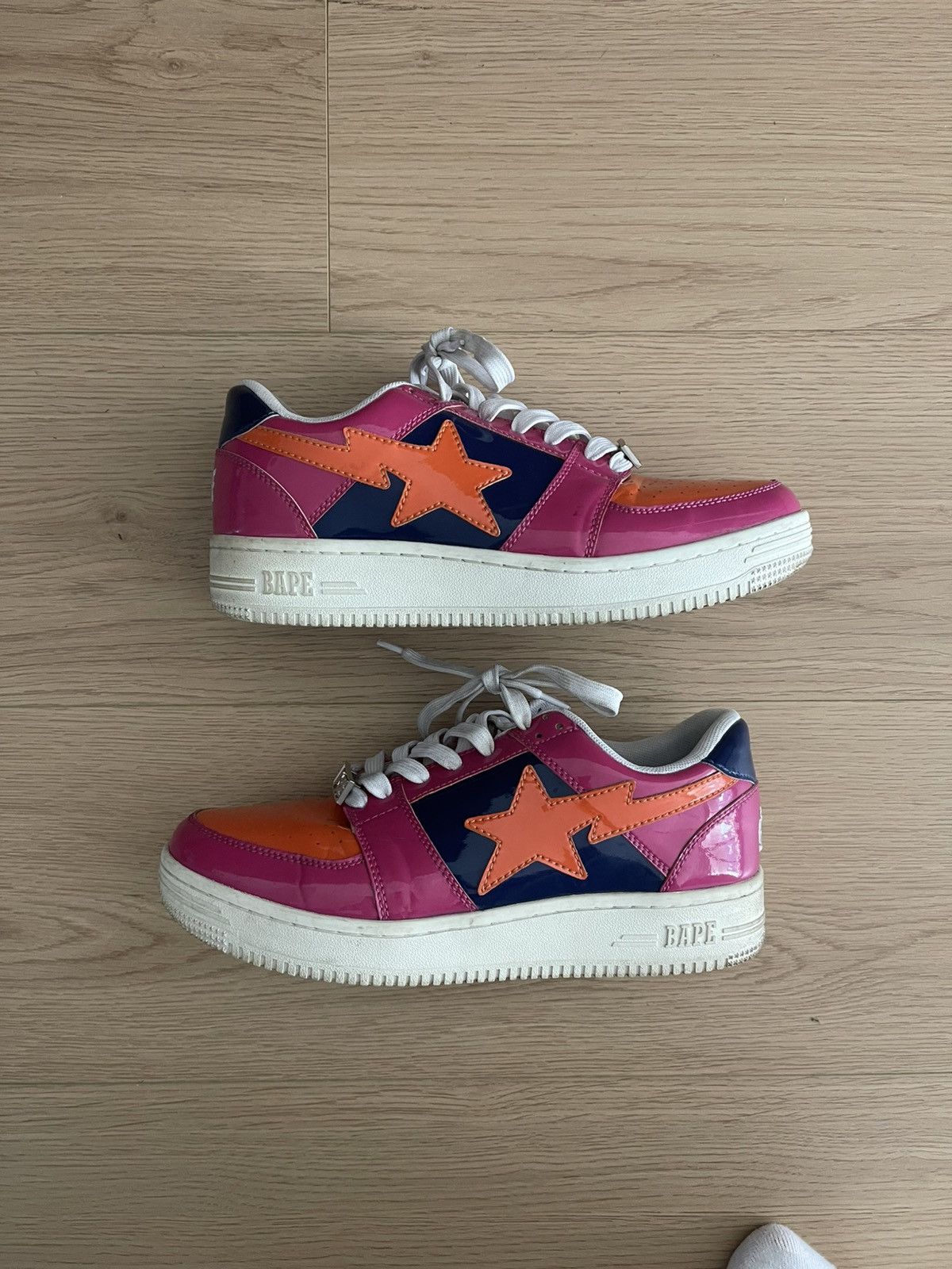 Bape Bapesta Patent Leather Sneaker Size US 8.5 / EU 41-42 - 1 Thumbnail
