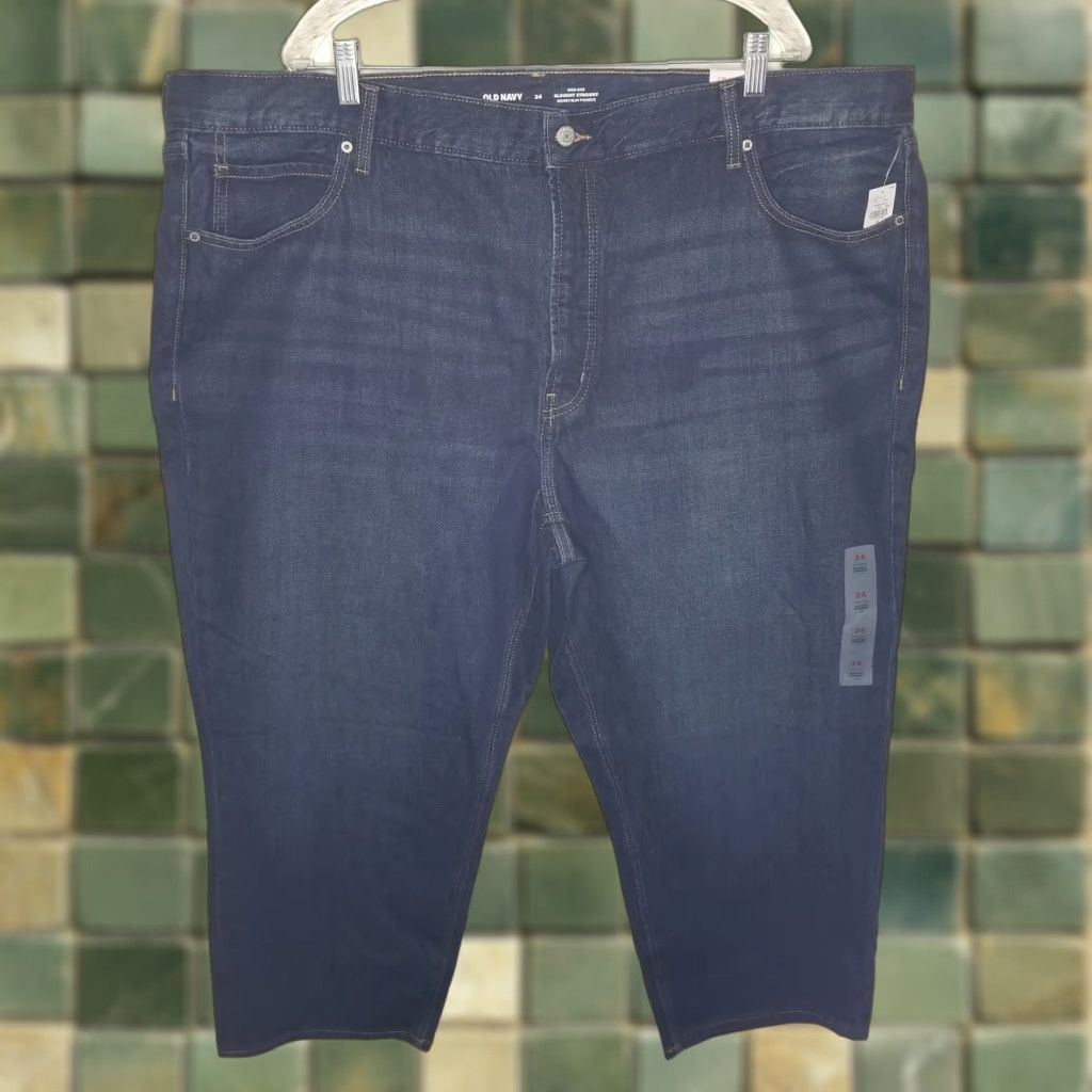 Old Navy Old Navy Jeans - Women - Plus Size 24 - Blue - High Rise Slouchy Straight Crop - 26in Inseam - Womens Size 42" / US 20 - 1 Thumbnail
