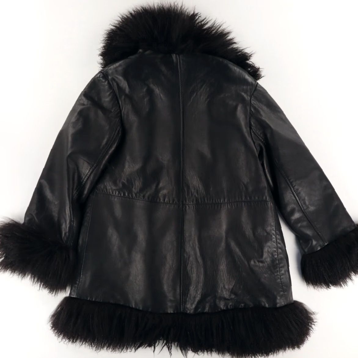 Vintage VTG Damselle Leather Fuzzy Trim Jacket Black Women's S Jacket Ladies S VTG Damselle Leather Fuzzy Trim Solid Long Sleeve Jacket Black Women’s S Size S / US 4 / IT 40 - 4 Thumbnail