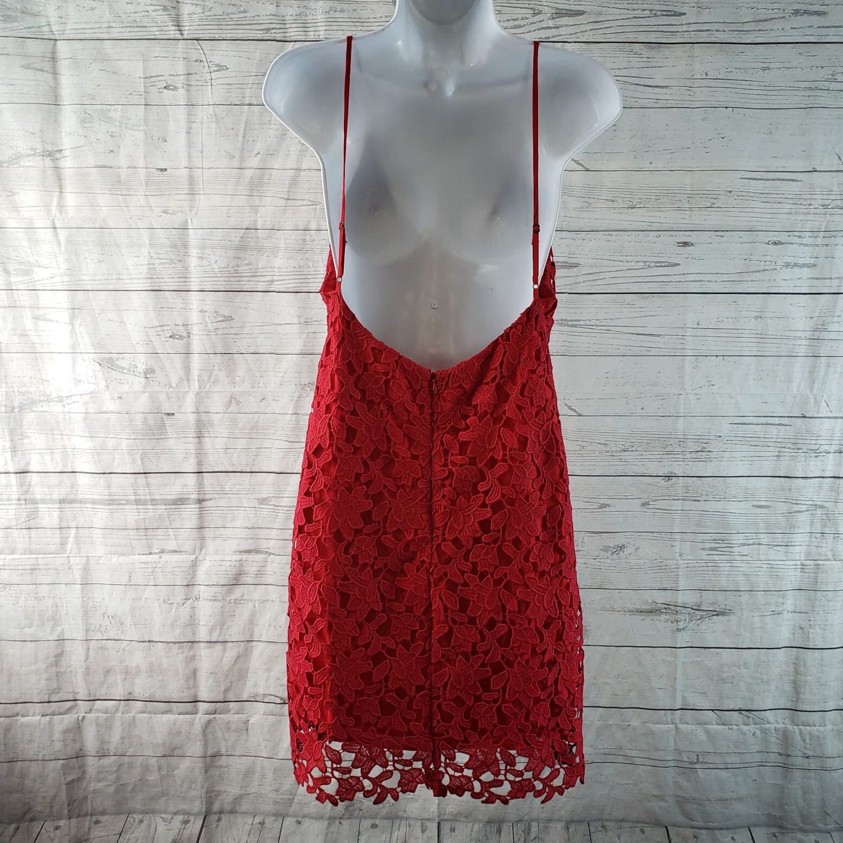 Vintage VINTAGE? No. The Jetset Diaries Women Mini Dress Red Crimson Sleeveless V-Neck Zip Short Dress Size M / US 6-8 / IT 42-44 - 4 Thumbnail