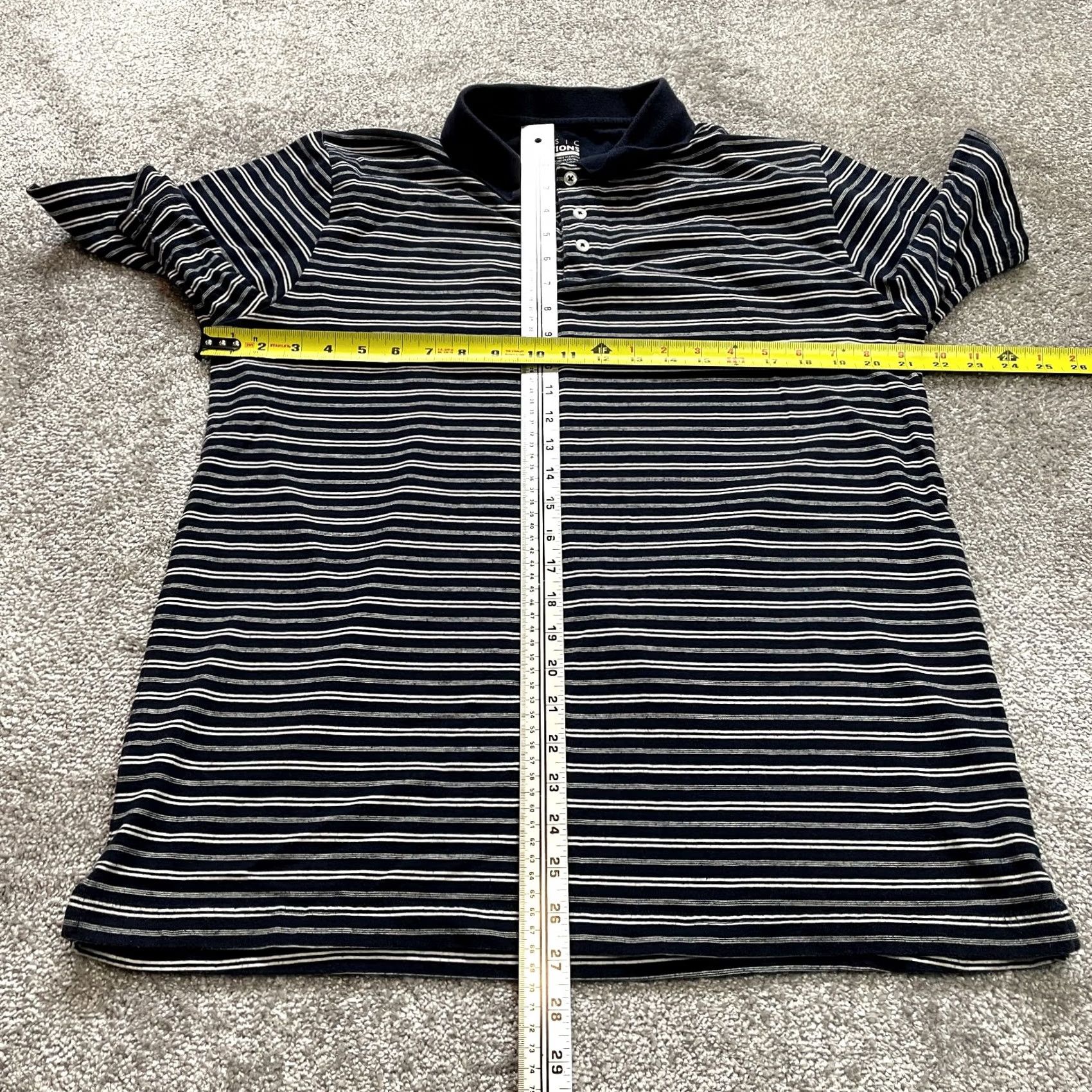 Basic Editions VINTAGE Basic Editions Polo Shirt Mens L Blue Striped Golf Rugby Preppy Collared Shirt Size US L / EU 52-54 / 3 - 4 Thumbnail