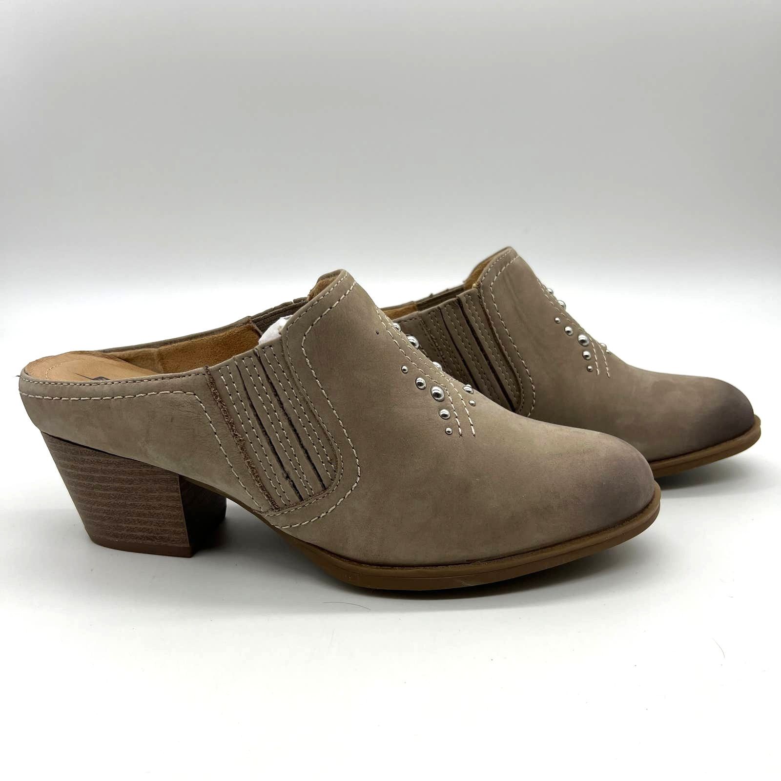 SKECHERS Earth Women's Size 9D Taupe Mules Nubuck Western Detailed Size US 9 / IT 39 - 1 Thumbnail