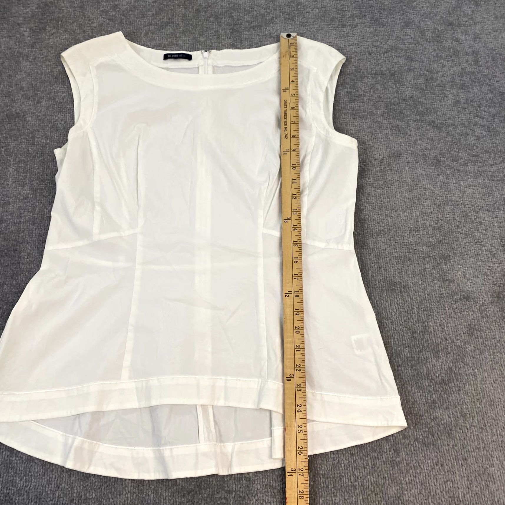 Vintage Lafayette 148 New York Shirt Womens M/L White Back Zip Sleeveless Sheer Lightweight Top Size M / US 6-8 / IT 42-44 - 5 Thumbnail