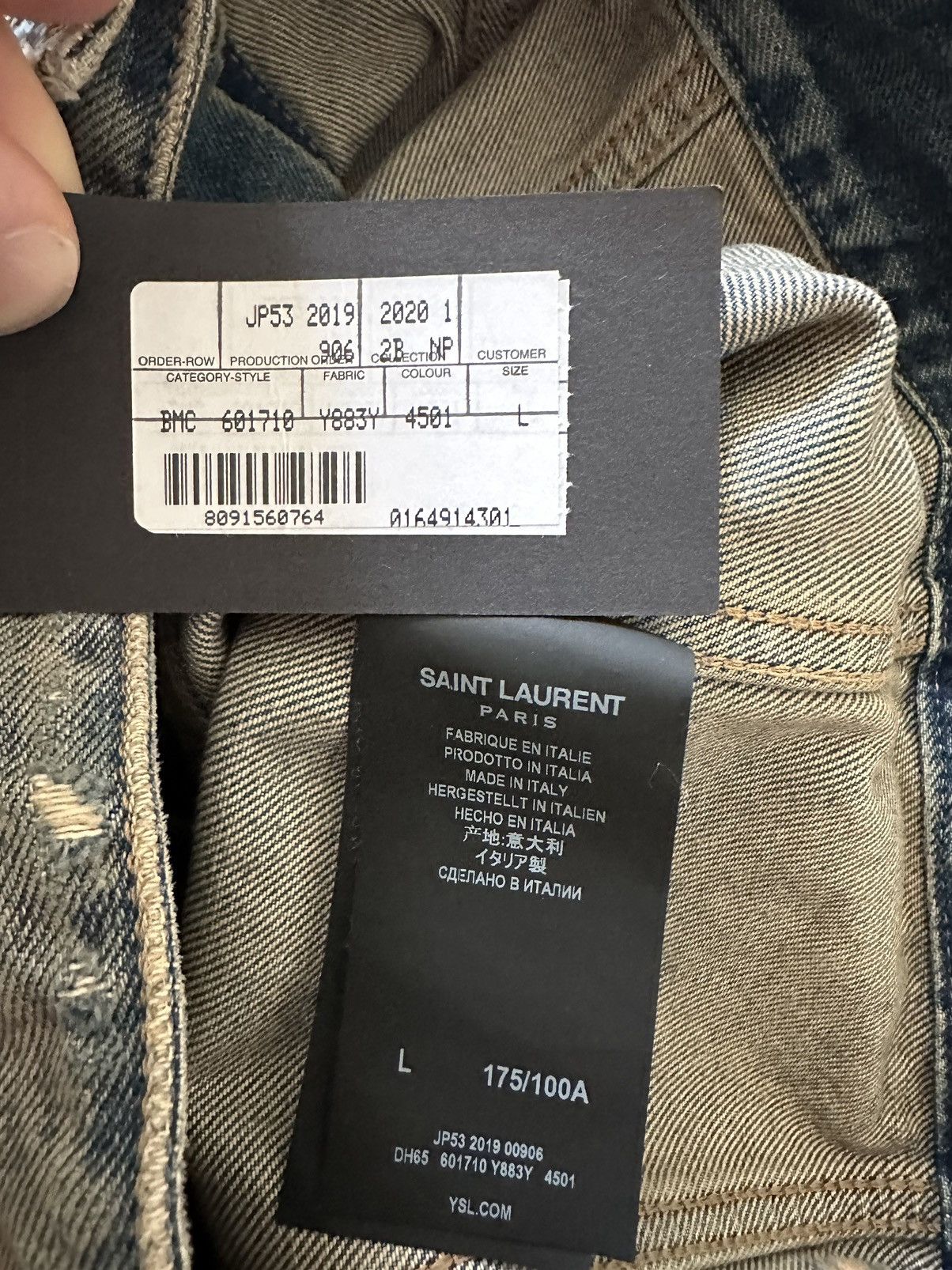 Saint Laurent Paris $1090 Saint Laurent destroyed distressed denim jacket BNWT L Size US L / EU 52-54 / 3 - 23 Thumbnail